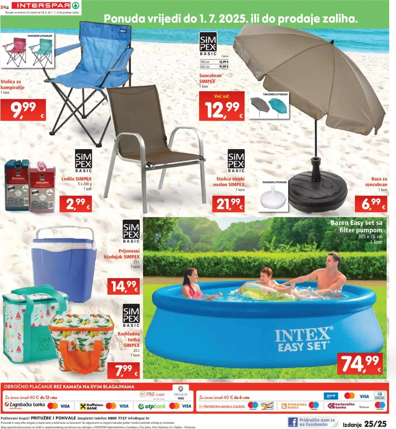 Interspar katalog | vrijedi od 18.06.2025 | Stranica: 24 | Proizvodi: Bazen, Suncobran, Torba, Hladnjak