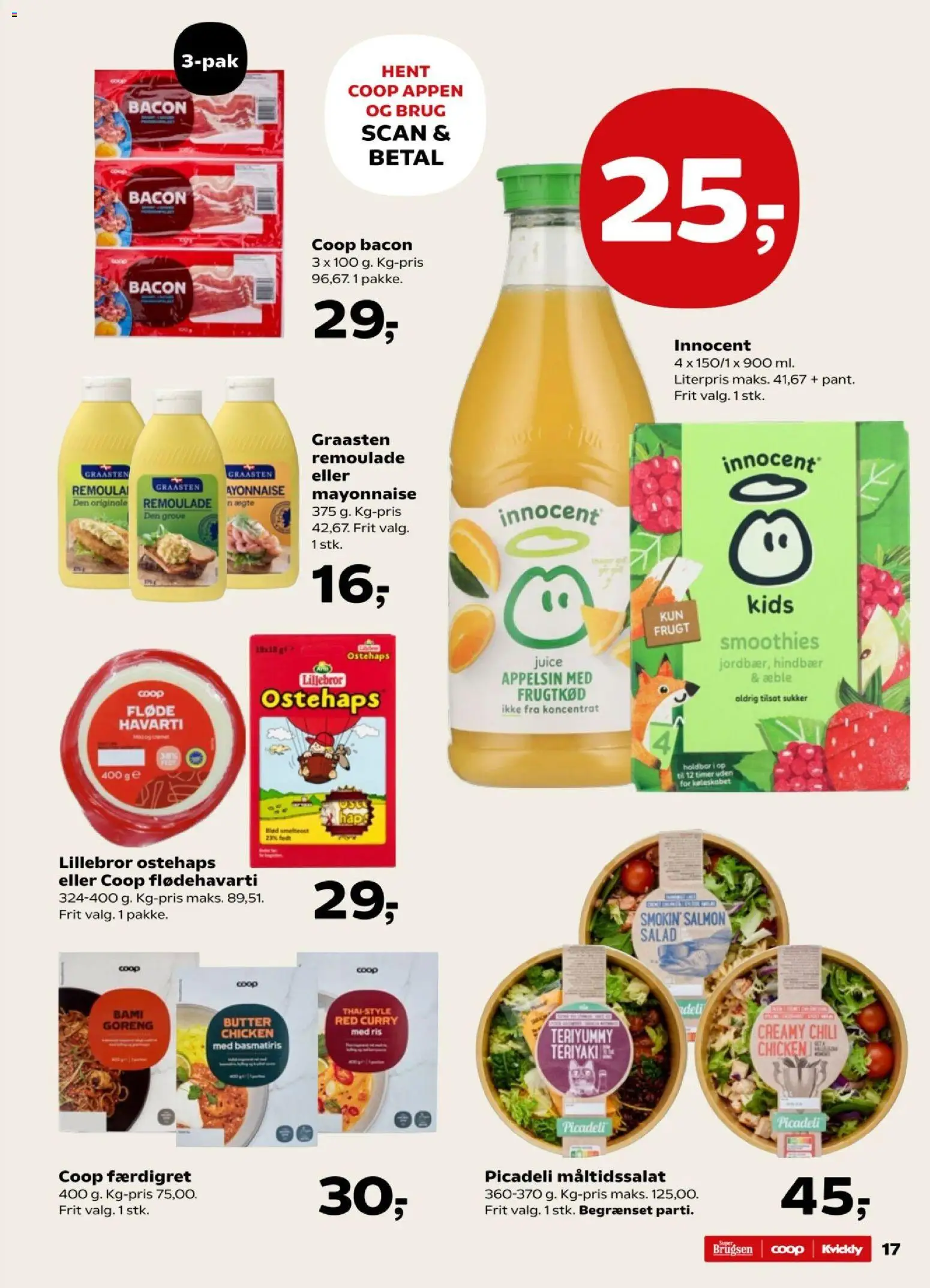 Super Brugsen tilbudsavis – gyldig fra 17.04.2026 | Side: 18 | Produkter: Juice, Hindbær, Sukker, Ostehaps