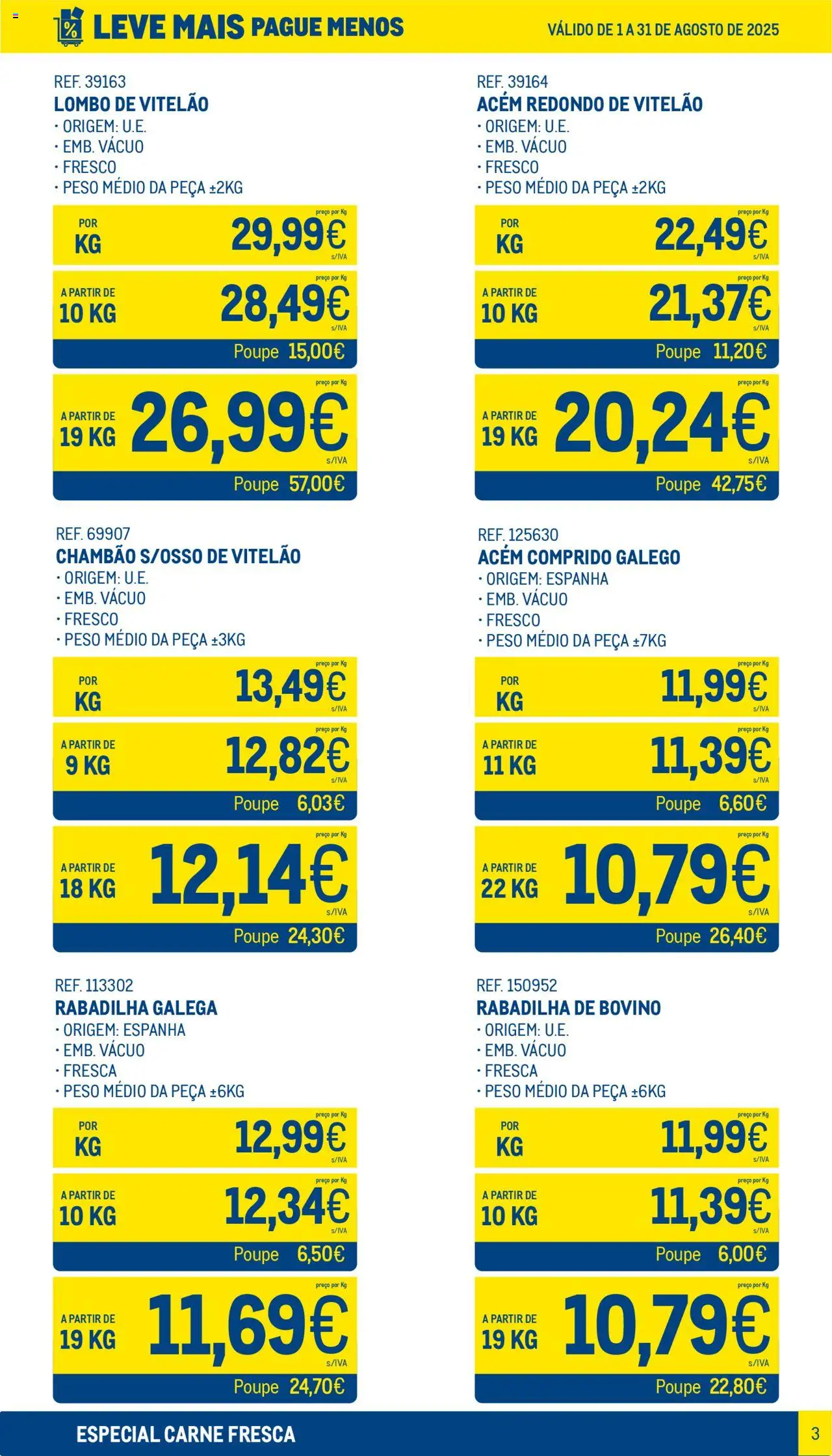 Makro - Especial Carne Fresca │ válido de 01.08.2025 | Página: 3 | Produtos: Lombo, Carne
