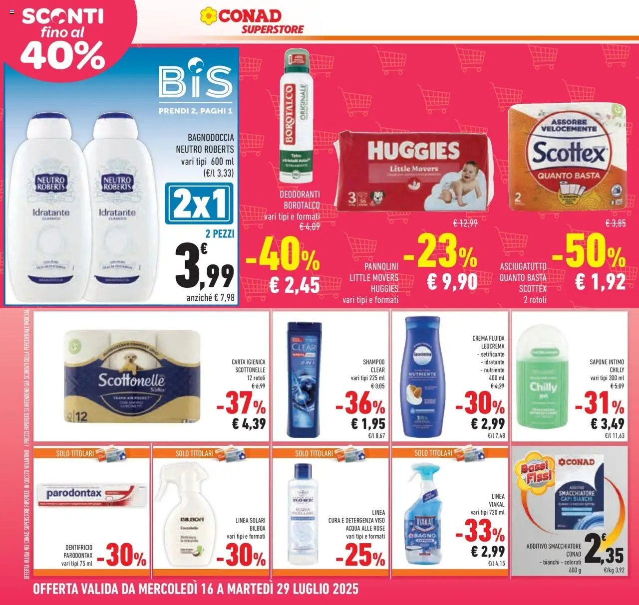 Volantino Conad del 15.07.2025 | Pagina: 24 | Prodotti: Shampoo, Crema, Sapone, Smacchiatore
