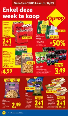 Perrier Mineraalwater bruisend, verschillende soorten, 2 x 6 x 50 cl - Voorbeeld van een folder van Lidl, geldig van 11.03.2026 | Pagina: 14