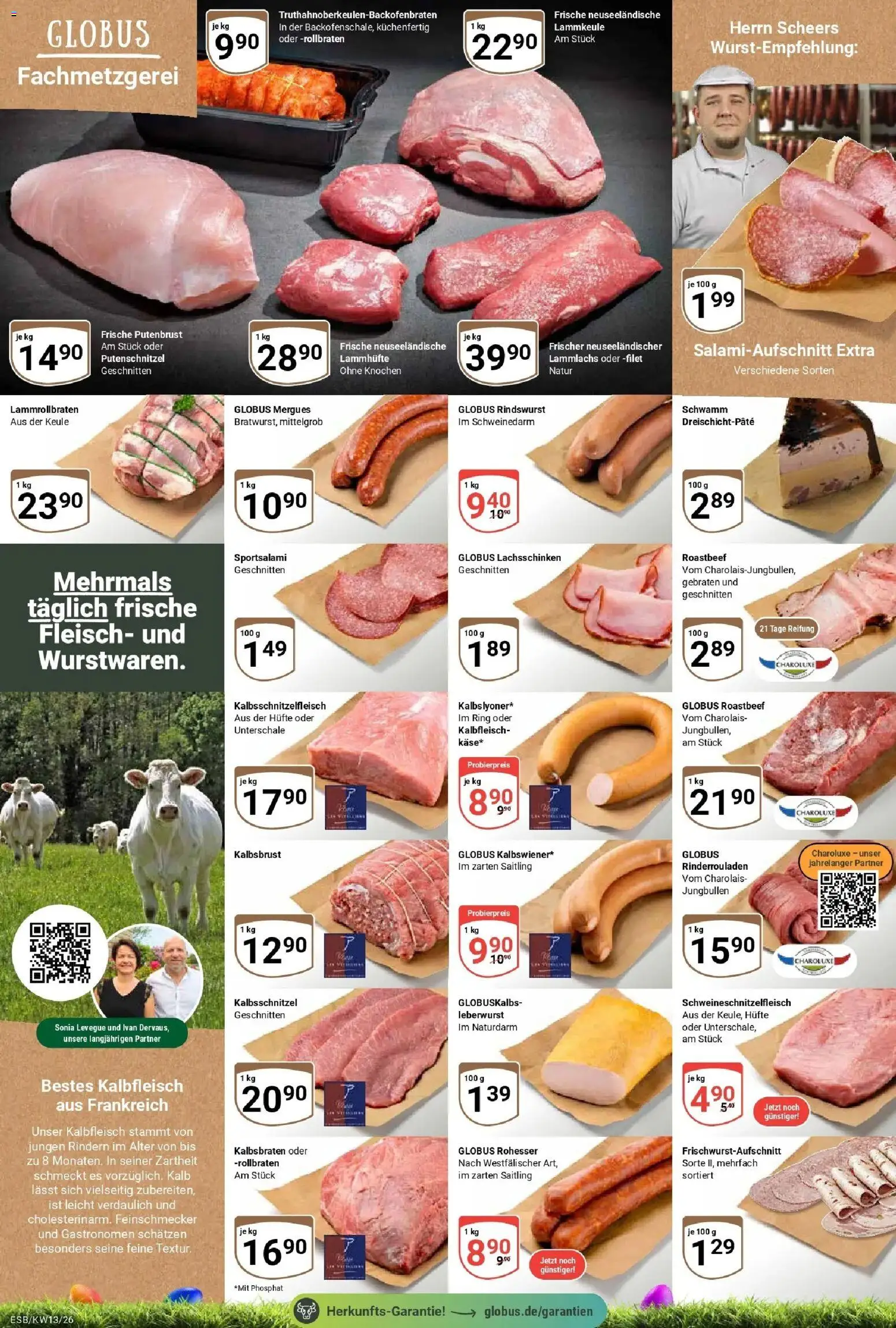 Globus prospekt Eschborn	 – gültig ab 23.03.2026 | Seite: 8 | Produkte: Lammkeule, Roastbeef, Putenschnitzel, Fleisch