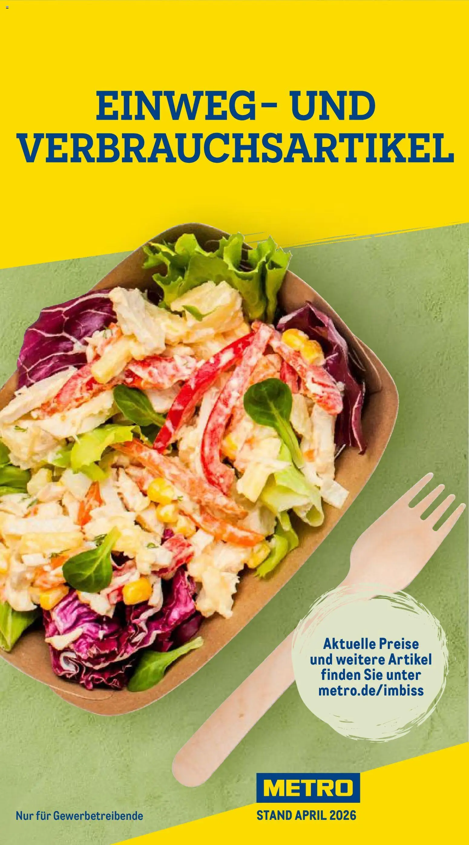 Metro Einweg- und Verbrauchsartikel – gültig ab 01.04.2026 | Seite: 1