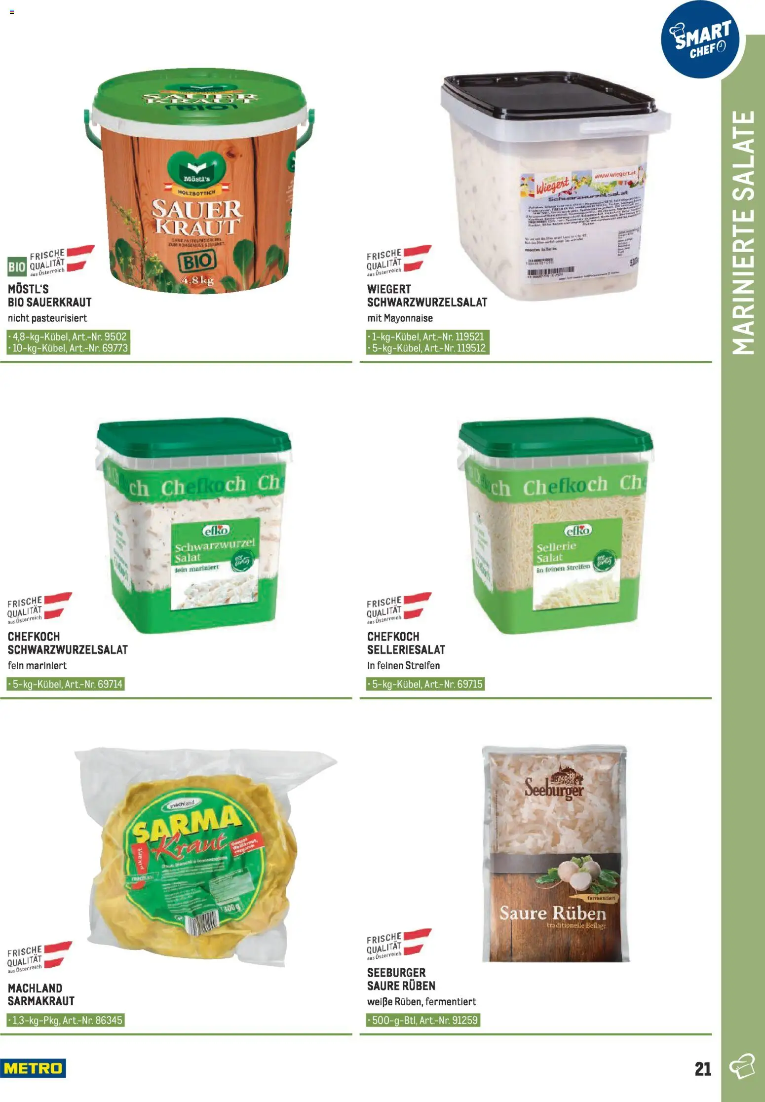 Metro angebote - Smart Chef Obst & Gemüse gültig ab 26.03.2026 | Seite: 21 | Produkte: Salat, Mayonnaise