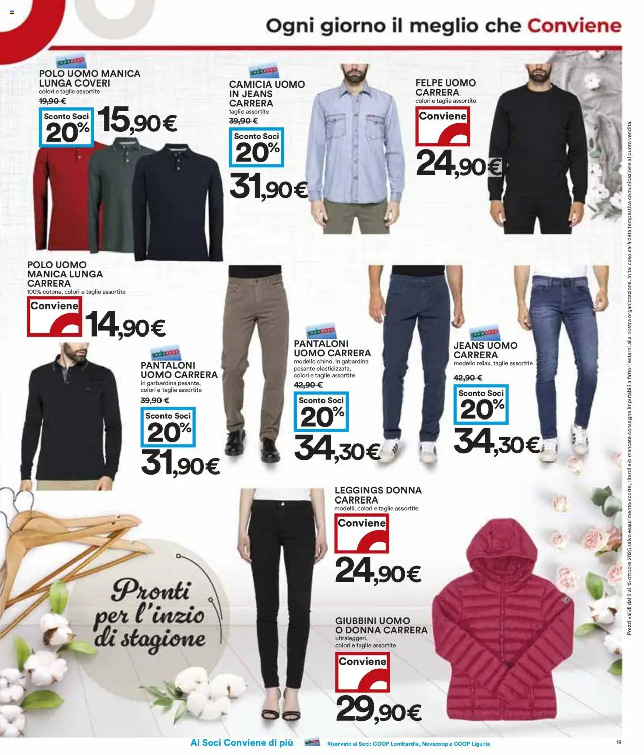 Volantino COOP del 02.10.2025 | Pagina: 19 | Prodotti: Camicia, Pantaloni, Data, Polo