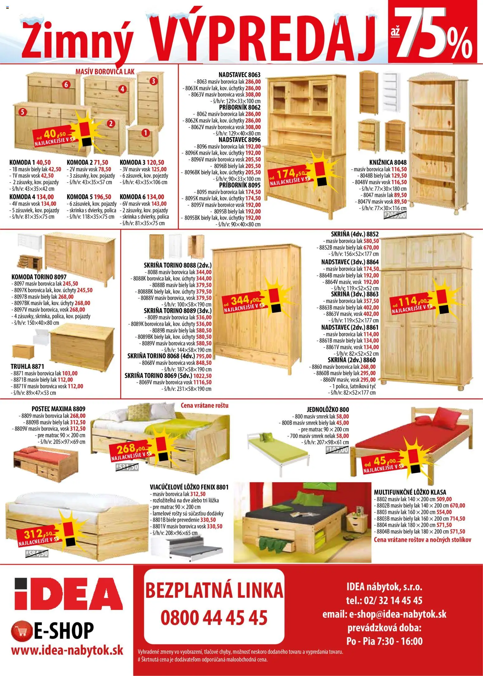 Nové IDEA nábytok akcie – leták je platný od 15.01.2026 | Strana: 4 | Produkty: Matrac, Posteľ, Skriňa, Úchytky