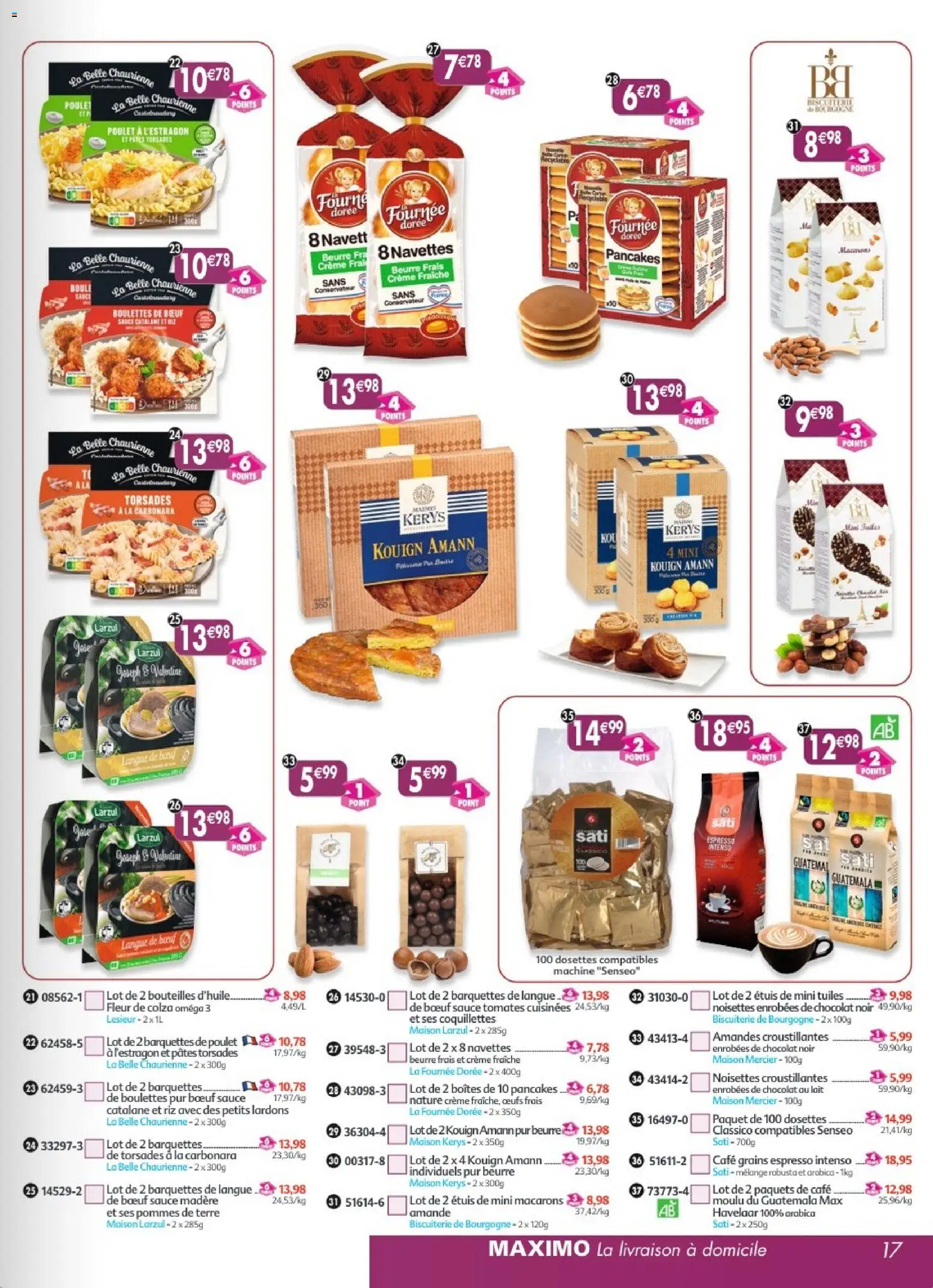 {H1} | Page: 17 | Produits: Senseo, Lait, Œufs, Café