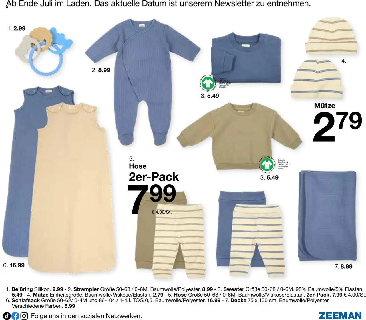 Zeeman Babyprospekt – gültig ab 18.07.2025 | Seite: 5 | Produkte: Decke, Schlafsack, Hose