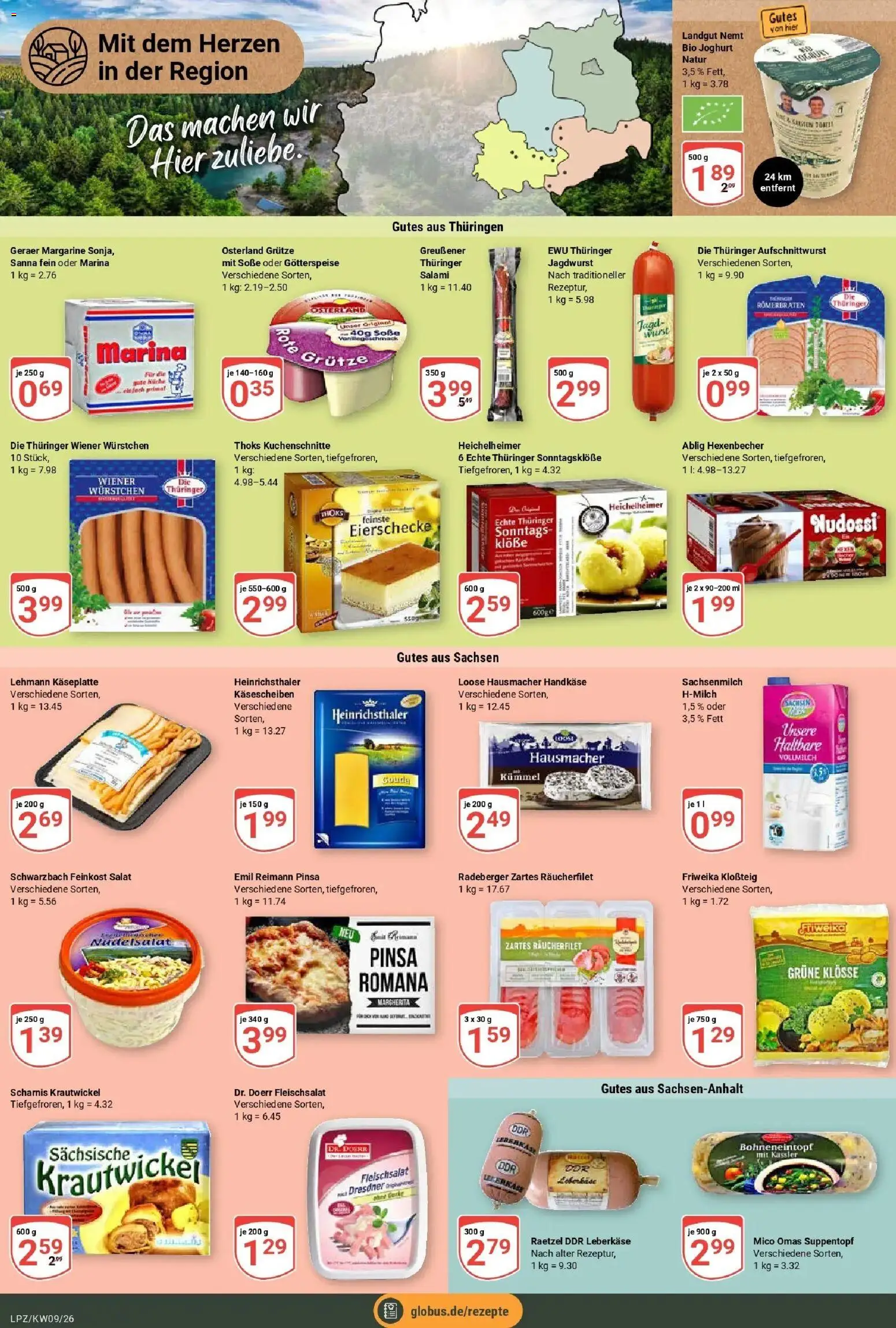 Globus Prospekt Leipzig – gültig ab 23.02.2026 | Seite: 13 | Produkte: Joghurt, Salami, Salat, Leberkase