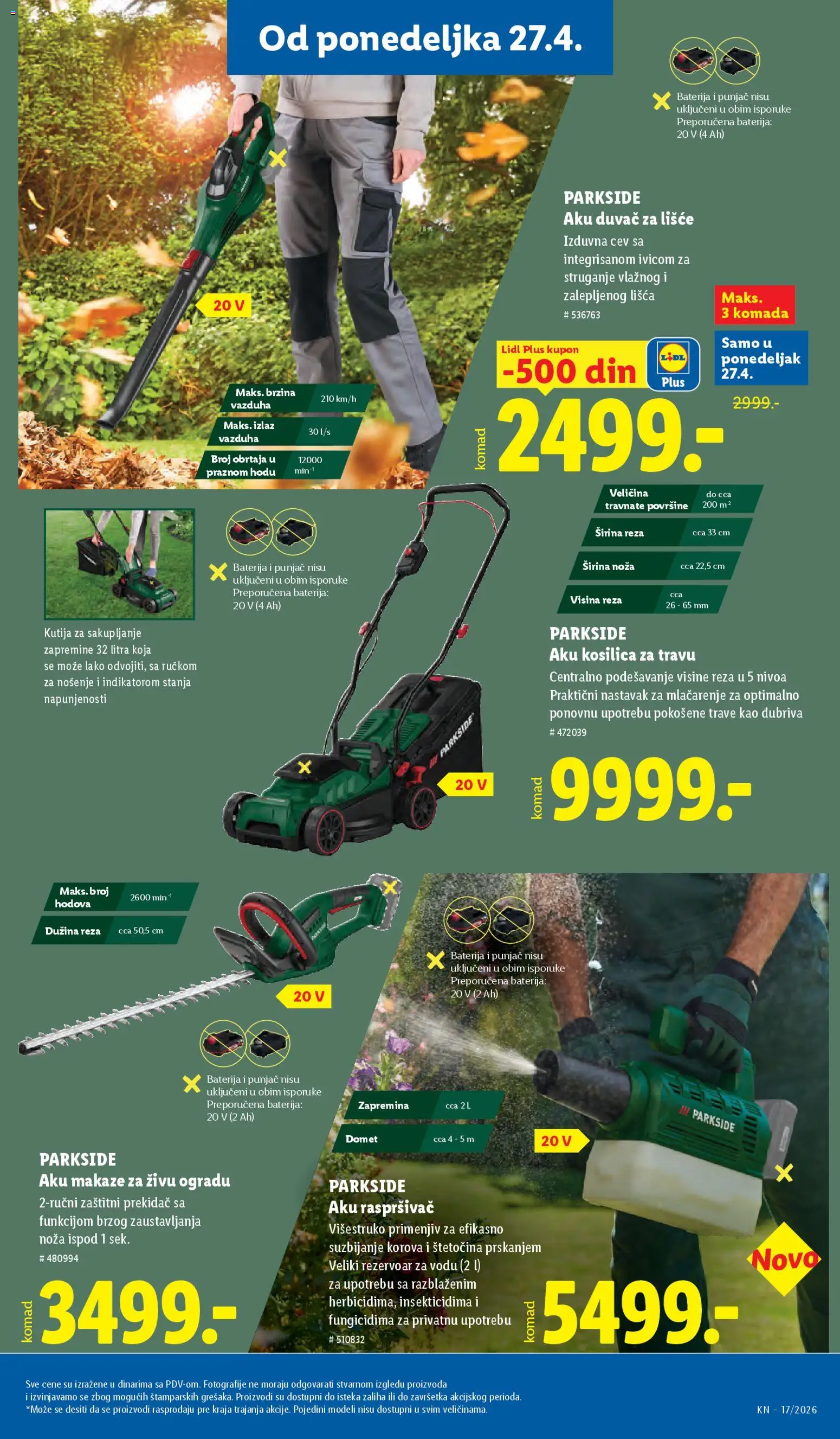 Lidl katalog - važi od 23.04.2026 | Strana: 93 | Proizvode: Parkside, Kosilica, Baterija, Makaze