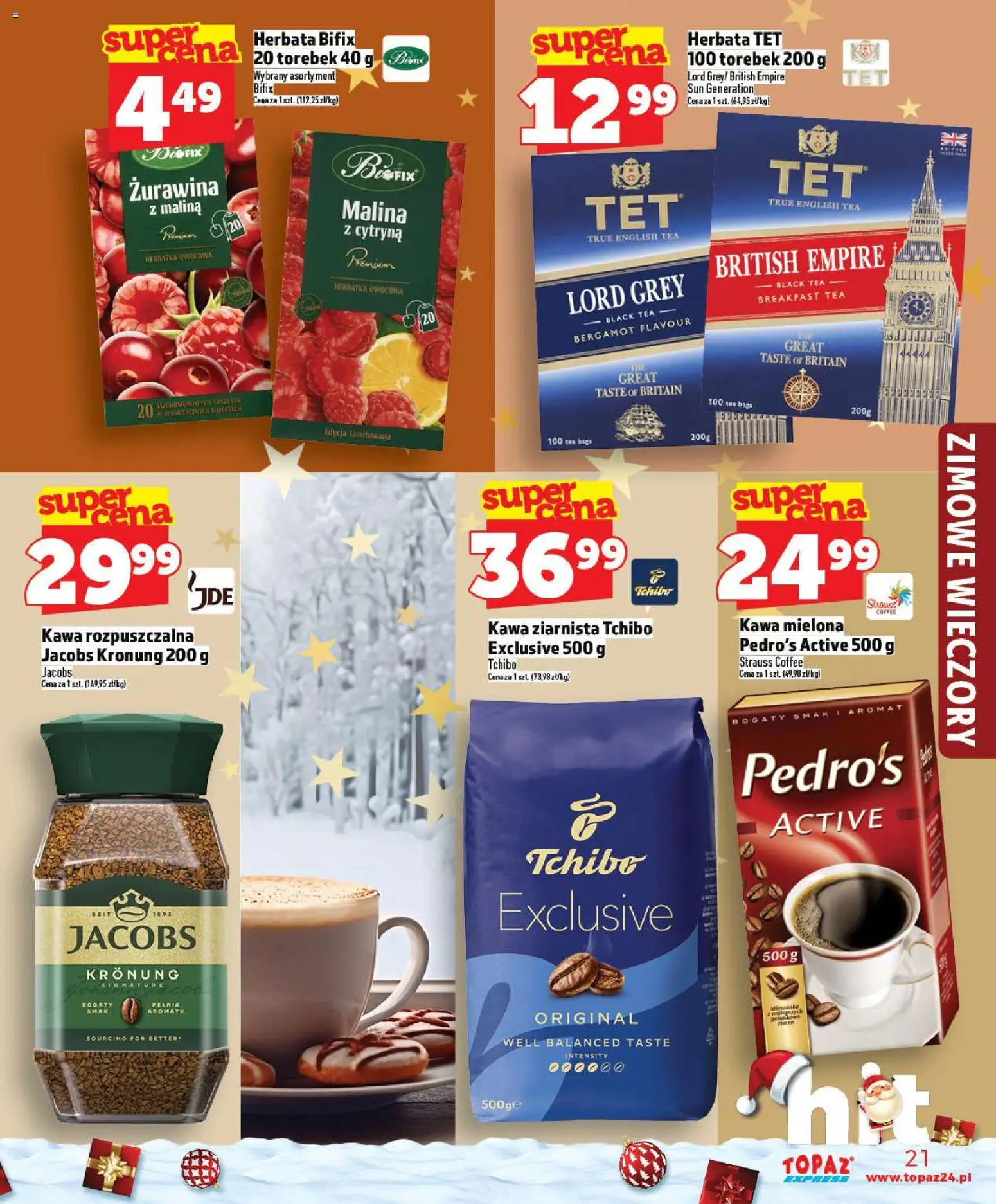 Topaz Gazetka - Express od 18.12.2025 | Strona: 21 | Produkty: Cytryna, Tchibo, Żurawina, Kawa