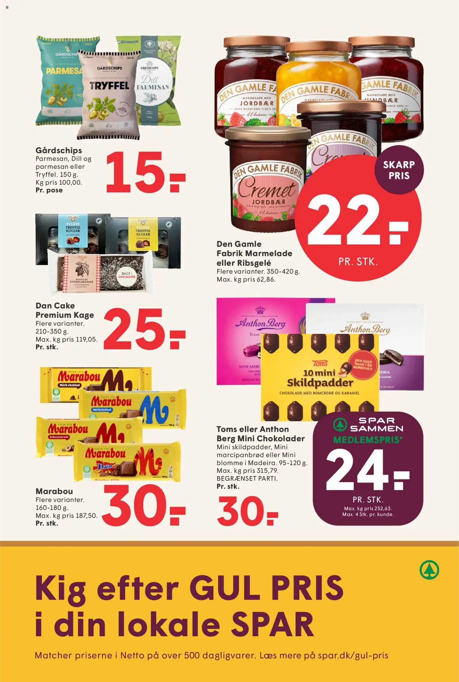 Spar tilbudsavis – gyldig fra 24.04.2026 | Side: 18 | Produkter: Chokolade, Jordbær, Marcipanbrød, Marmelade