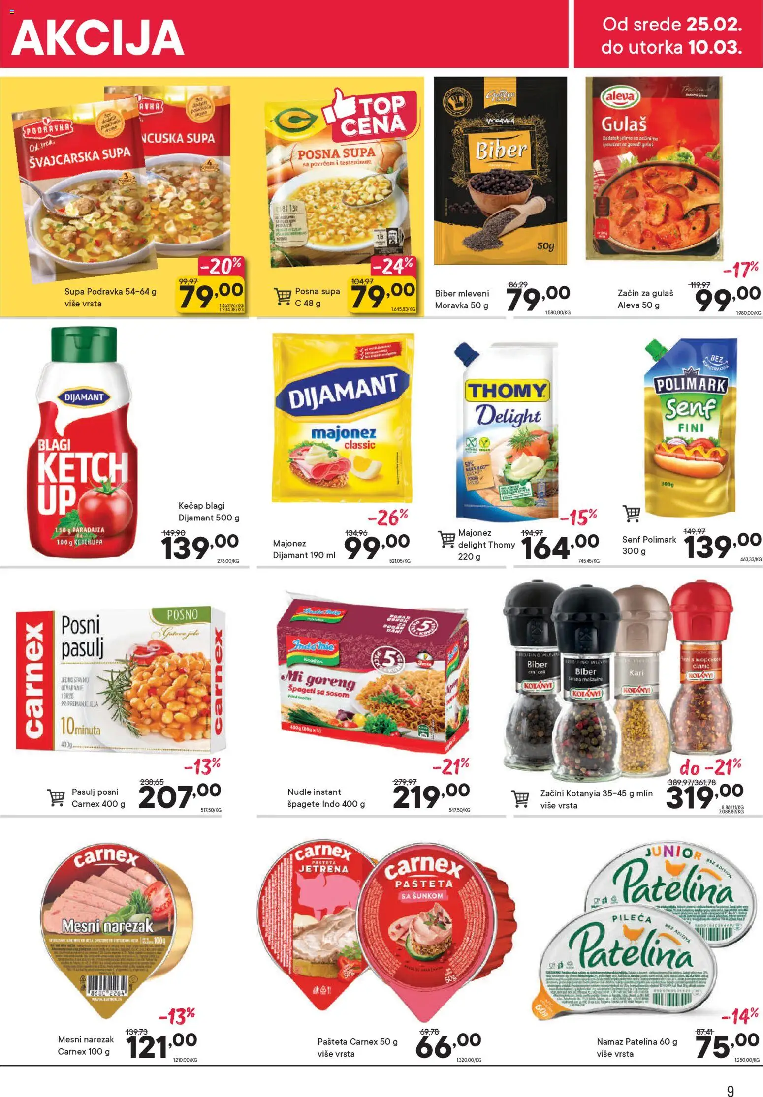 PerSu katalog - važi od 25.02.2026 | Strana: 9 | Proizvode: Kečap, Senf, So, Pašteta