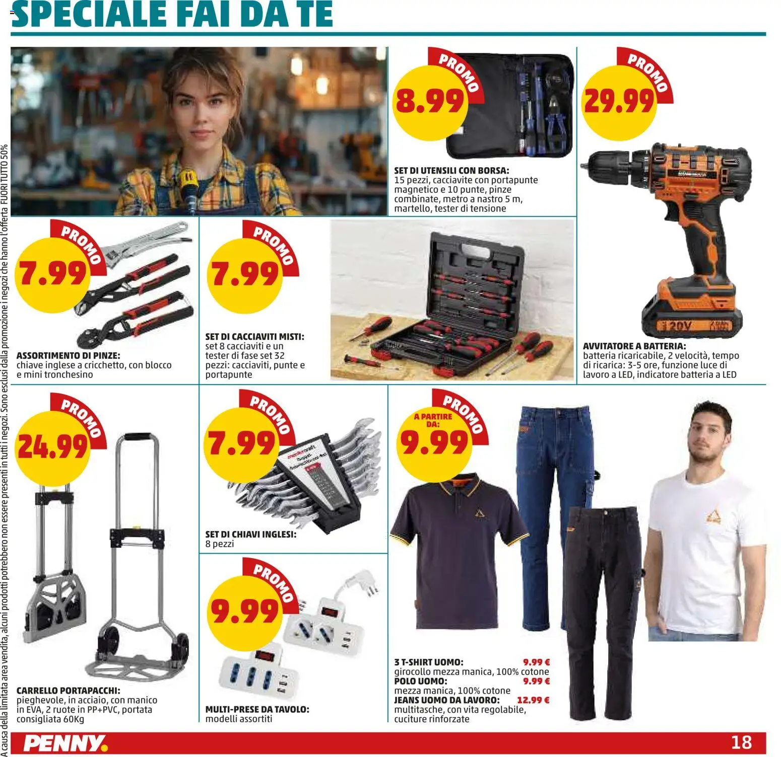 Volantino PENNY del 26.02.2026 | Pagina: 18 | Prodotti: Avvitatore, Carrello, Polo, Batteria