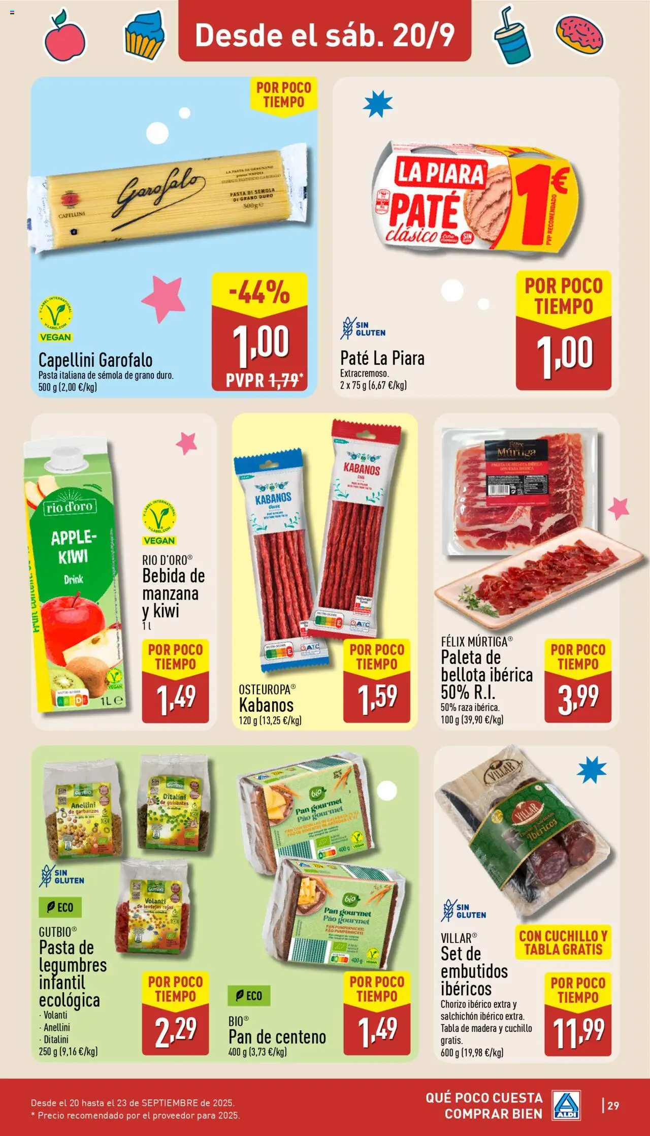 Aldi folleto Península │ válido desde el 15.09.2025 | Página: 29 | Productos: Πράσινο τσάι, Pan, Pasta, Manzana