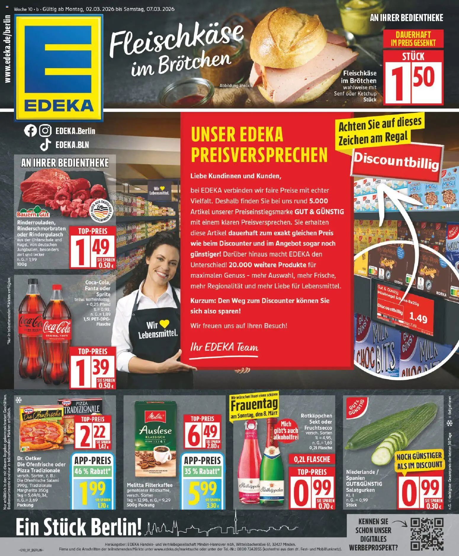 Edeka Prospekt 	 – gültig ab 02.03.2026 | Seite: 1 | Produkte: Cola, Sekt, Salami, Pizza