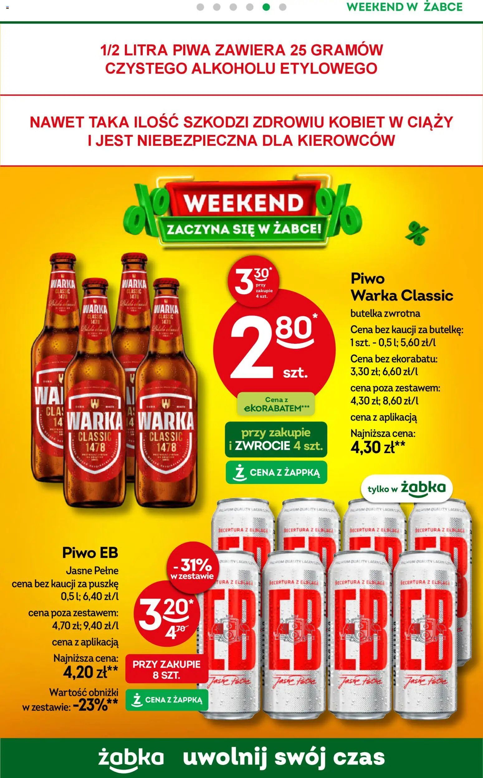 Żabka Gazetka - Weekendowe promocje od 02.01.2026 | Strona: 6 | Produkty: Warka, Piwo