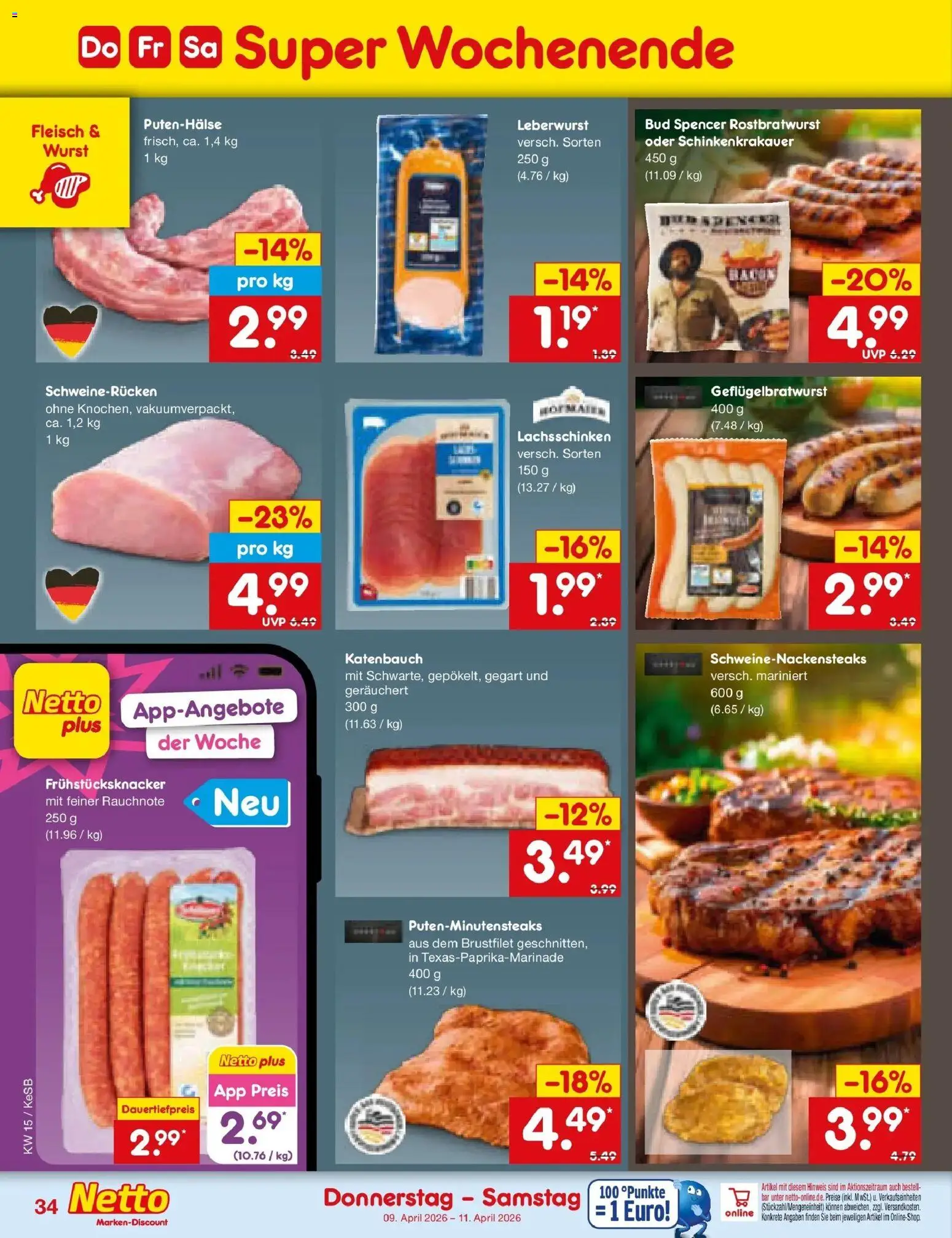 Netto Marken-Discount Prospekt Kruft	 – gültig ab 05.04.2026 | Seite: 50 | Produkte: Wurst, Schweinerucken, Fleisch