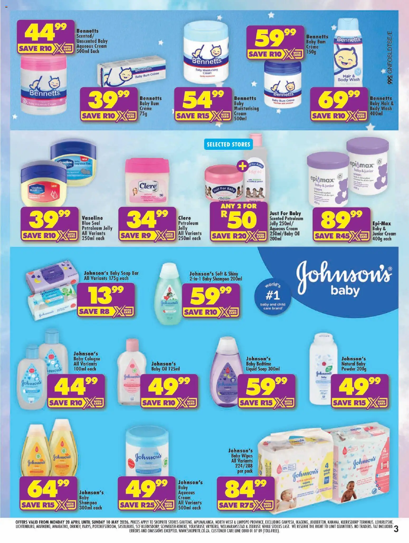 New Shoprite catalogue – valid from 20.04.2026 | Page: 3 | Products: Oil, Fragrance, Shampoo, Body wash