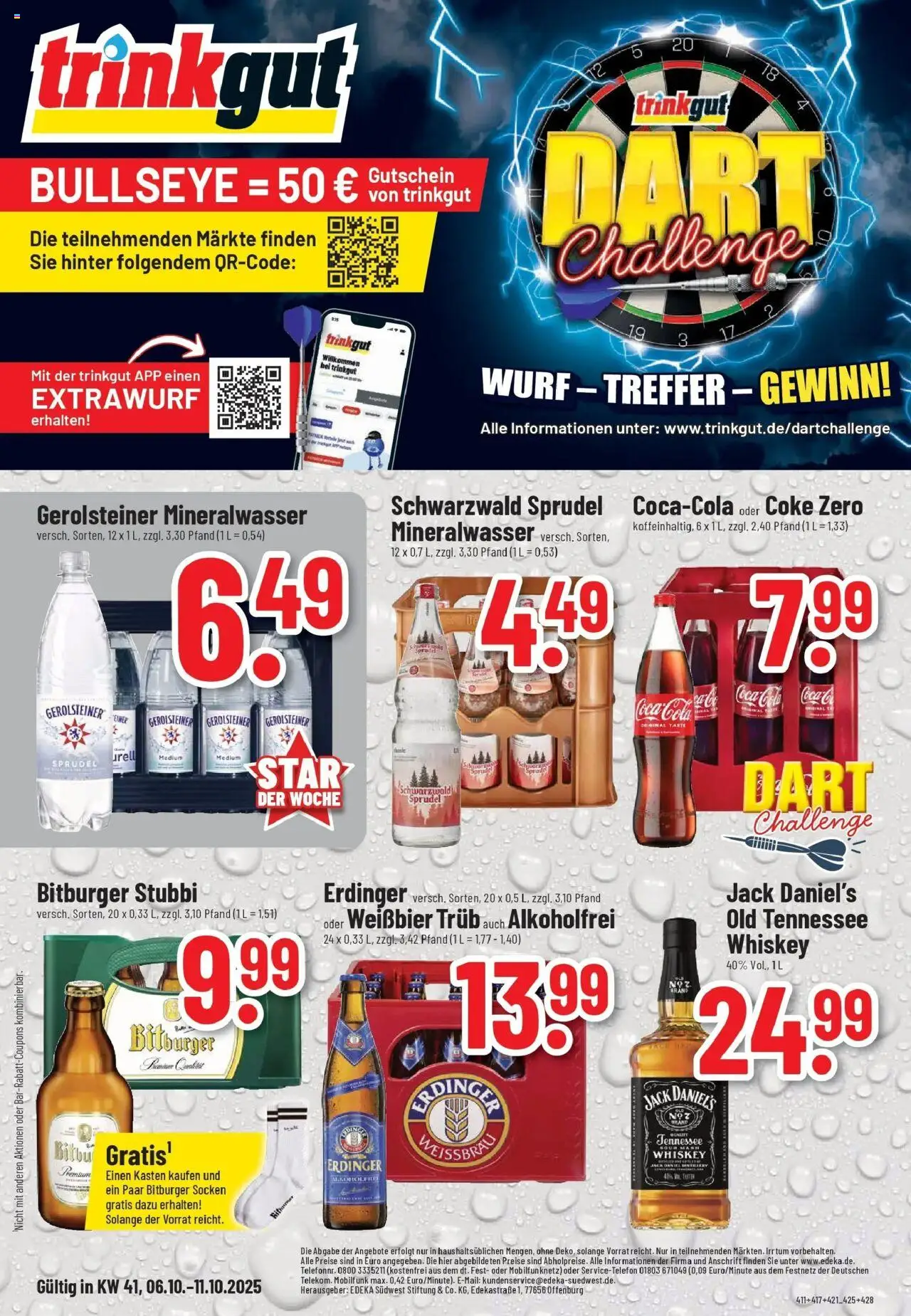 Trinkgut - trinkgut: Wochenangebote – gültig ab 06.10.2025 | Seite: 1 | Produkte: Bitburger, Cola, Weißbier, Jack Daniel's