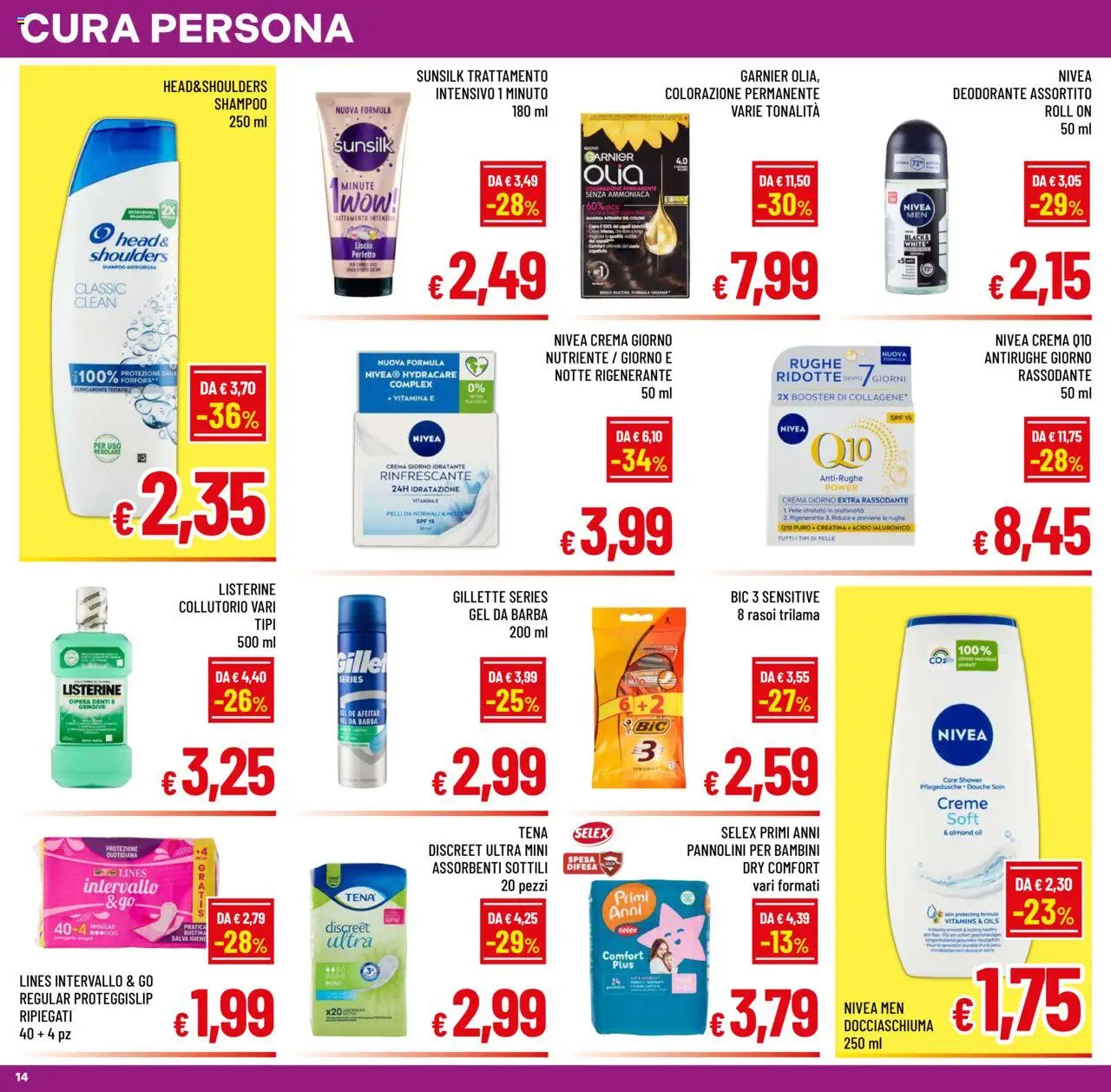 Volantino A&O del 20.08.2025 | Pagina: 14 | Prodotti: Shampoo, Crema, Deodorante, Collutorio