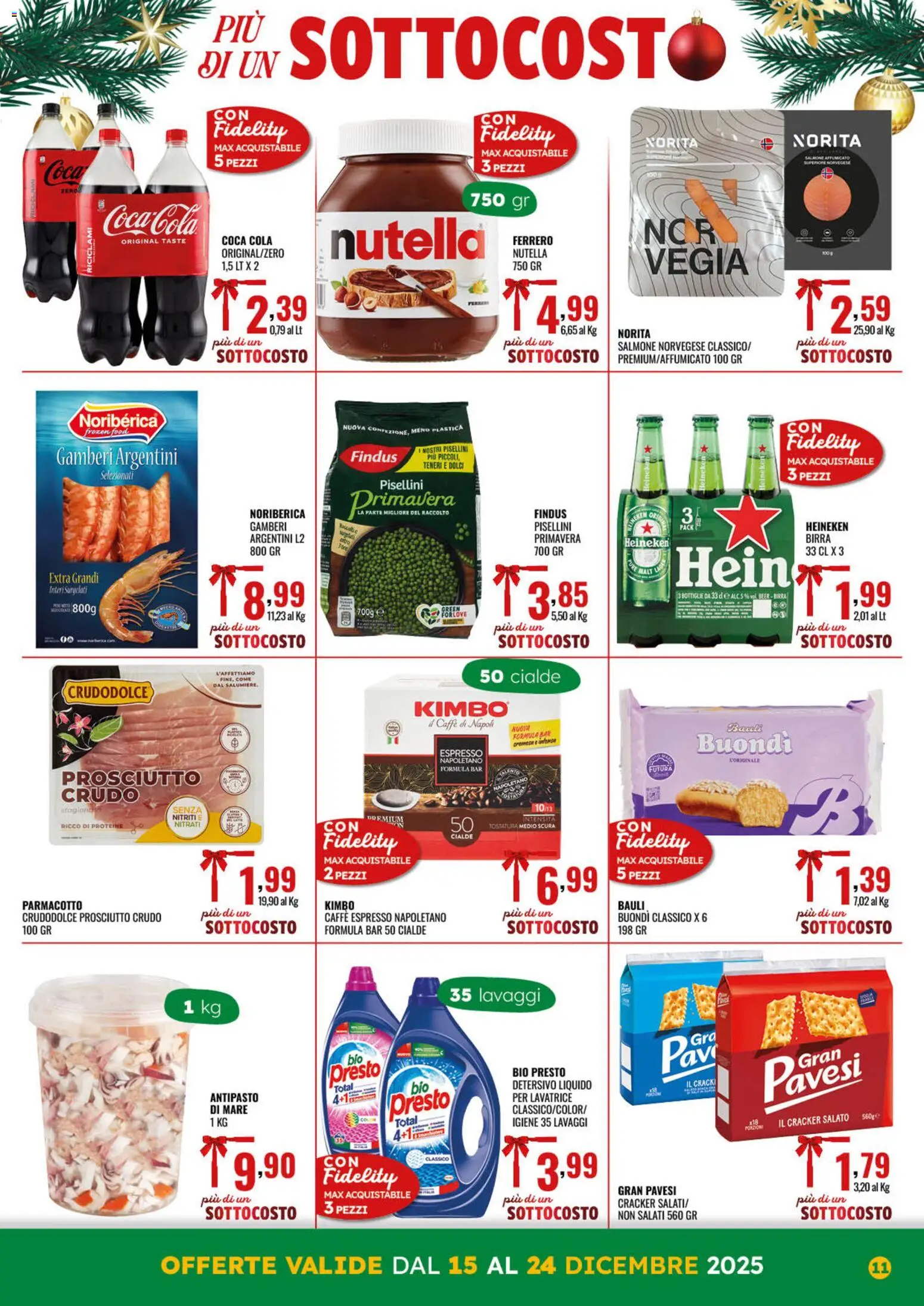 Volantino GECOP del 15.12.2025 | Pagina: 11 | Prodotti: Salmone affumicato, Birra, Gamberi, Heineken