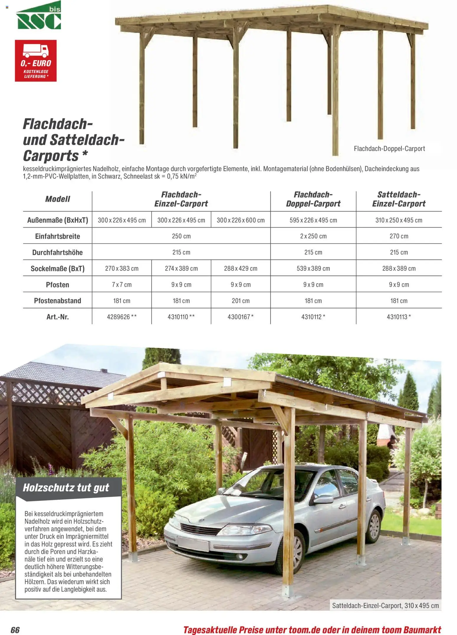 Toom Baumarkt Gartenhäuser & Carports 2026 – gültig ab 20.02.2026 | Seite: 66
