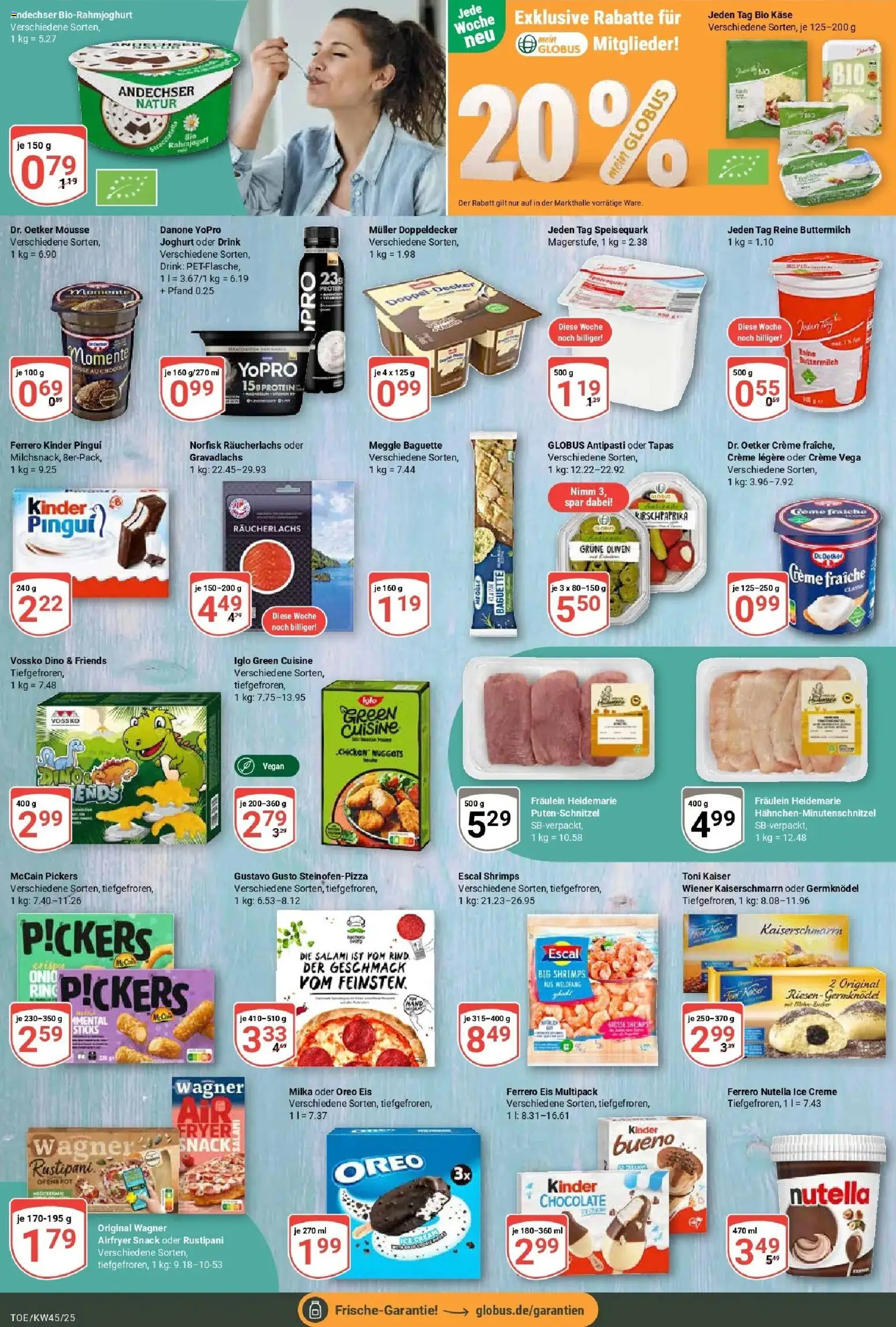 Globus prospekt Tönisvorst	 – gültig ab 02.11.2025 | Seite: 9 | Produkte: Baguette, McCain, Creme, Speisequark