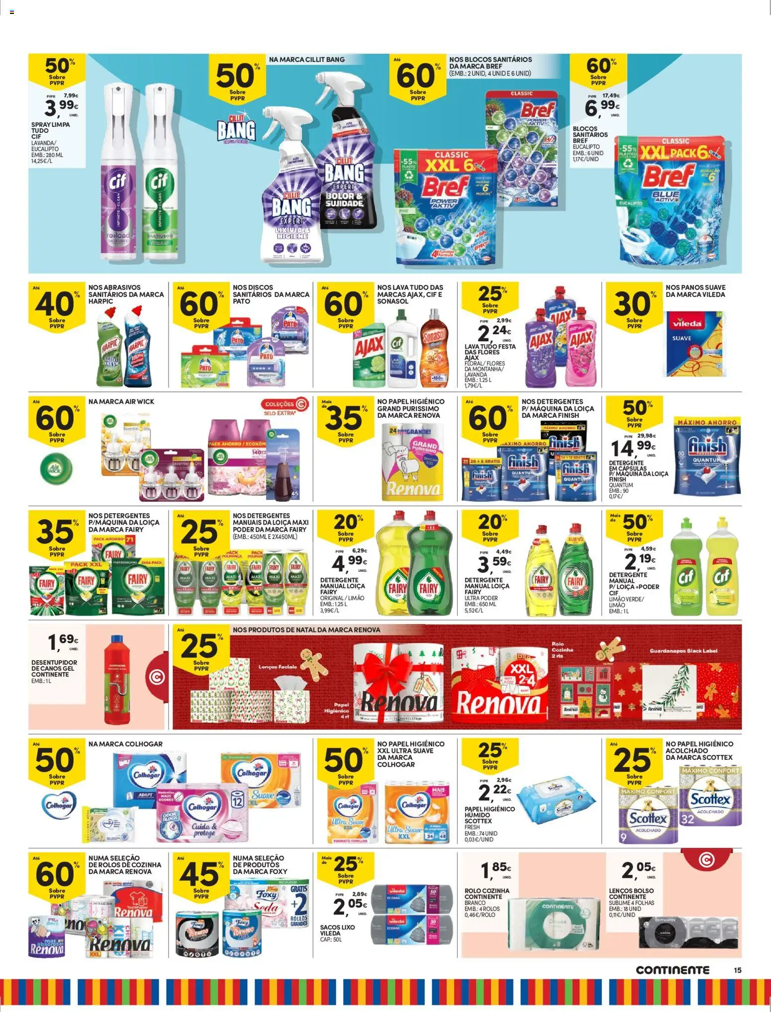 Continente folheto Madeira │ válido de 09.12.2025 | Página: 15 | Produtos: Papel higiénico, Guardanapos, Detergente, Soda