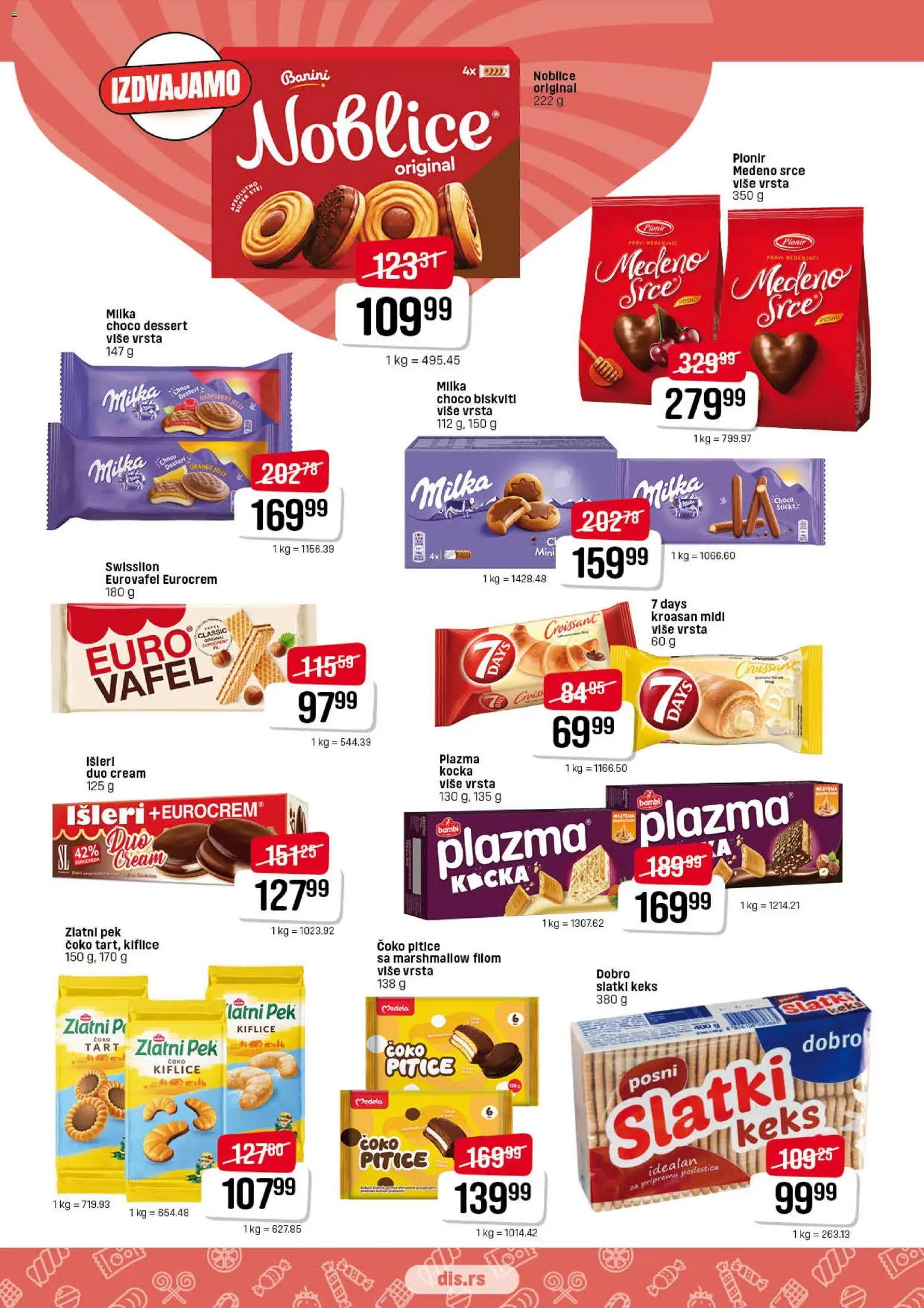 Super DIS katalog - važi od 02.01.2026 | Strana: 13 | Proizvode: Keks, Kroasan, Eurocrem, Noblice