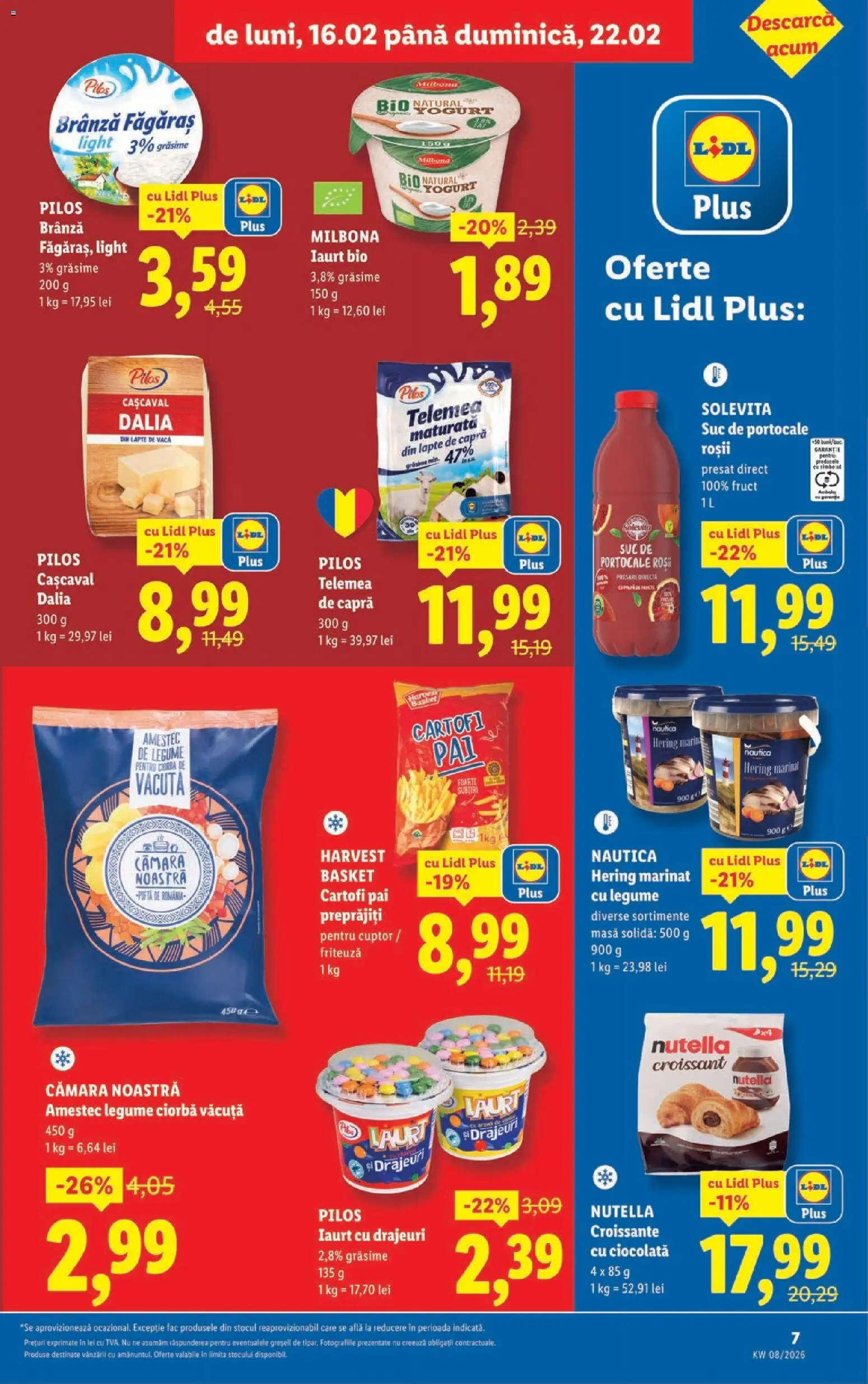 Noul catalog Lidl – valabil de la 16.02.2026 | Pagină: 7 | Produse: Cuptor, Iaurt, Ciocolată, Suc