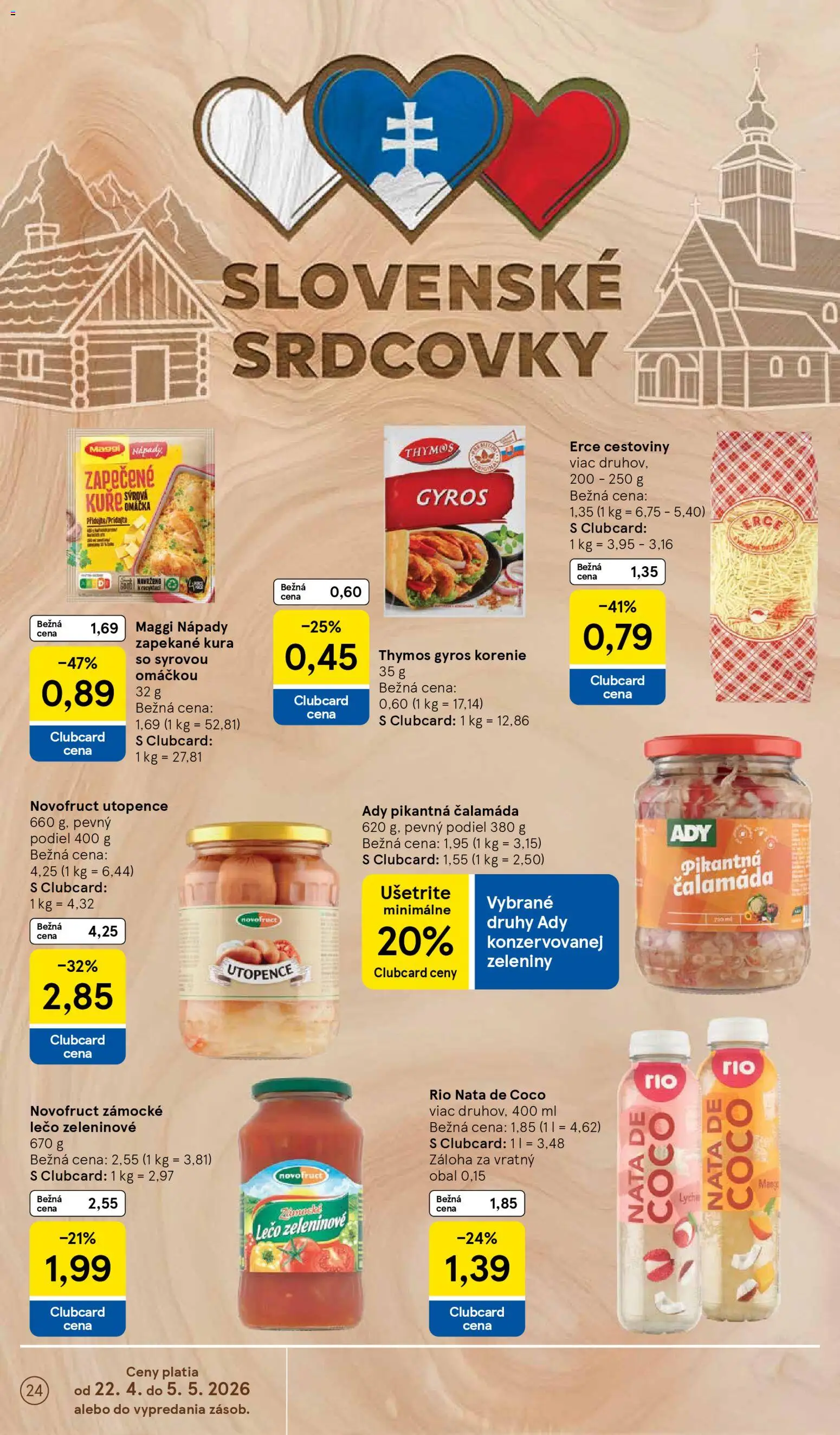 Nové Tesco akcie – leták je platný od 22.04.2026 | Strana: 24 | Produkty: Cestoviny, Korenie