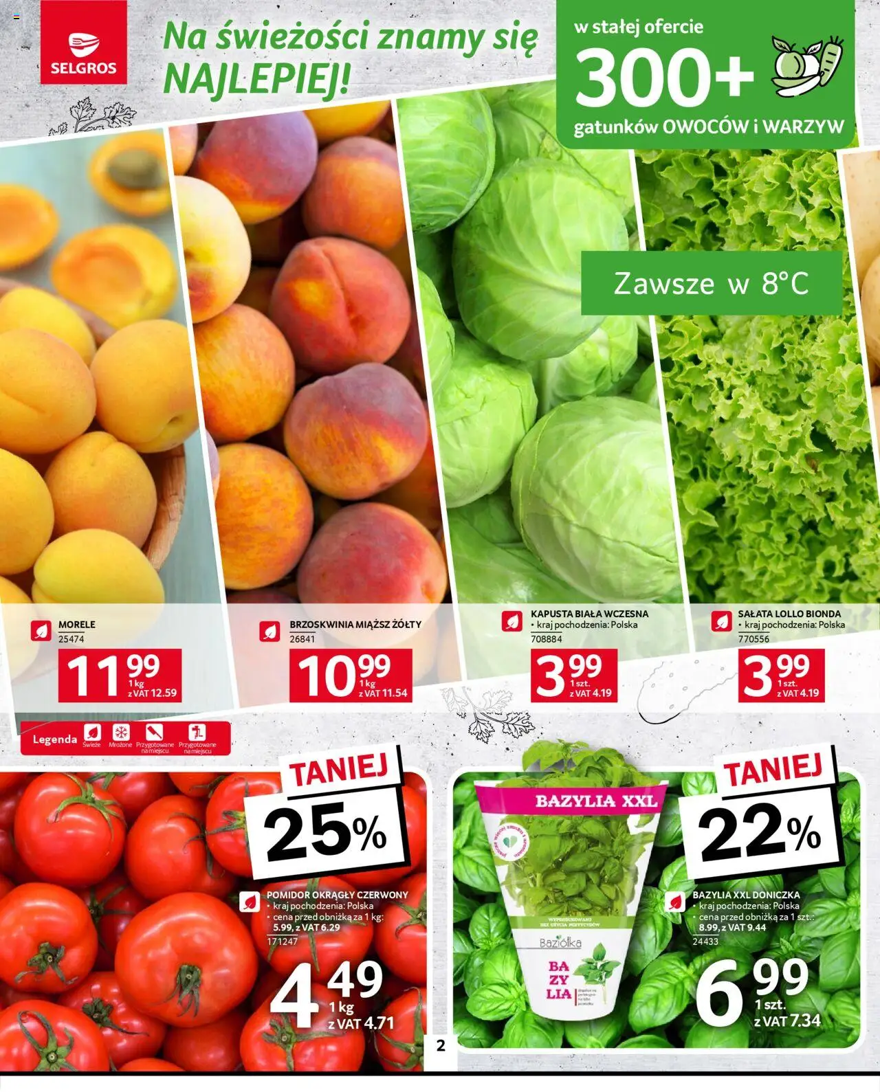 Selgros cash&carry Gazetka od 05.06.2025 | Strona: 2 | Produkty: Brzoskwinia, Kapusta, Morele, Doniczka