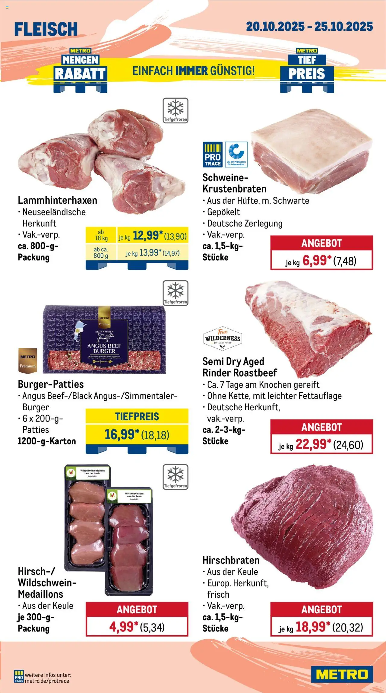 Metro Prospekt 	 – gültig ab 20.10.2025 | Seite: 3 | Produkte: Burger, Krustenbraten, Roastbeef, Fleisch
