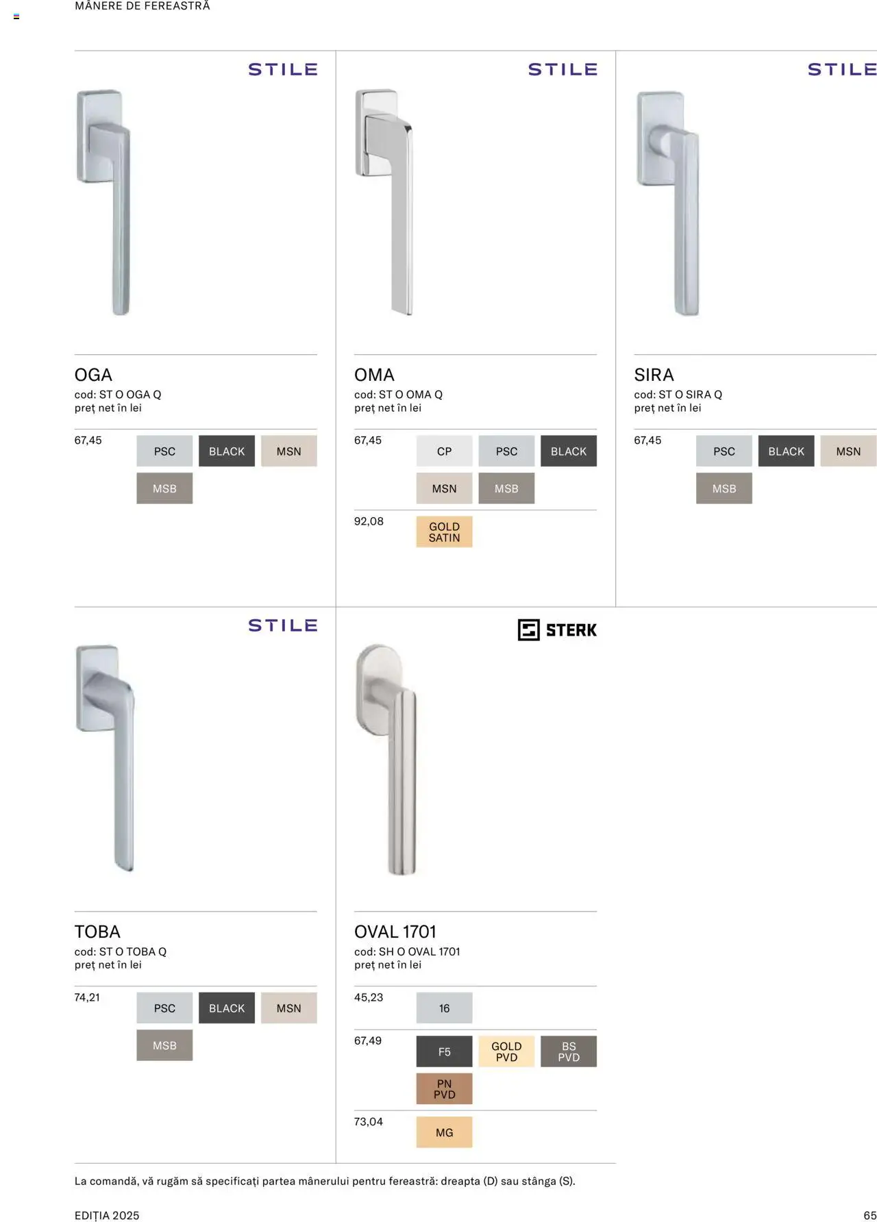 Noul catalog Proges – valabil de la 08.09.2025 | Pagină: 67 | Produse: Fereastră
