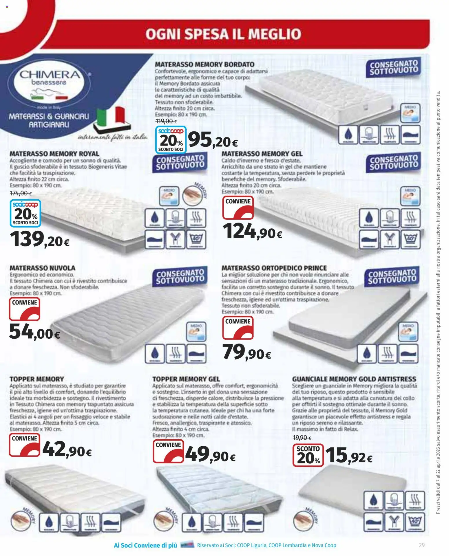 Volantino Ipercoop del 07.04.2026 | Pagina: 29 | Prodotti: Data, Materasso, Elastici, Guanciale