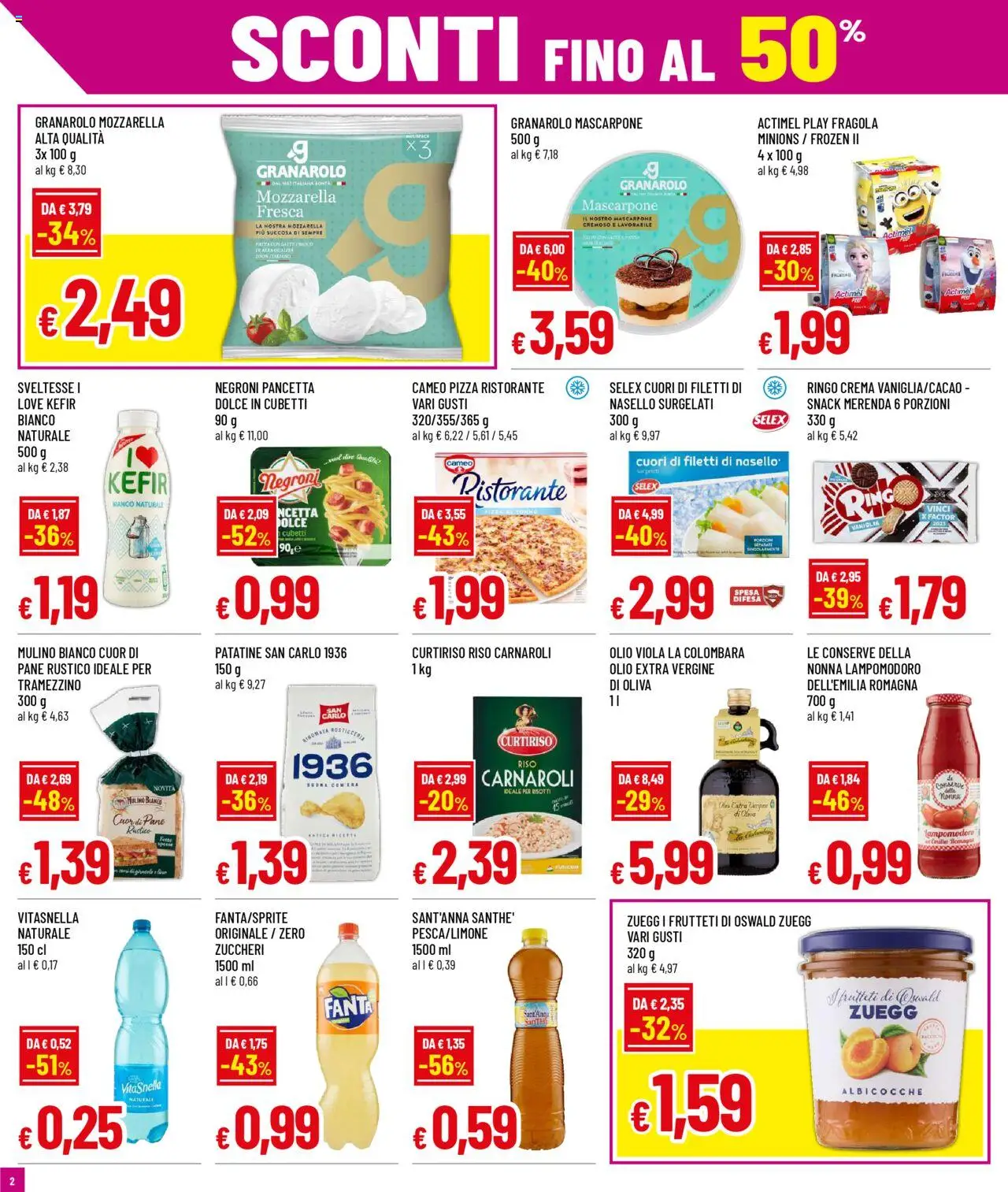 Volantino Galassia del 02.10.2025 | Pagina: 2 | Prodotti: Pizza, Patatine, Olio, Fanta