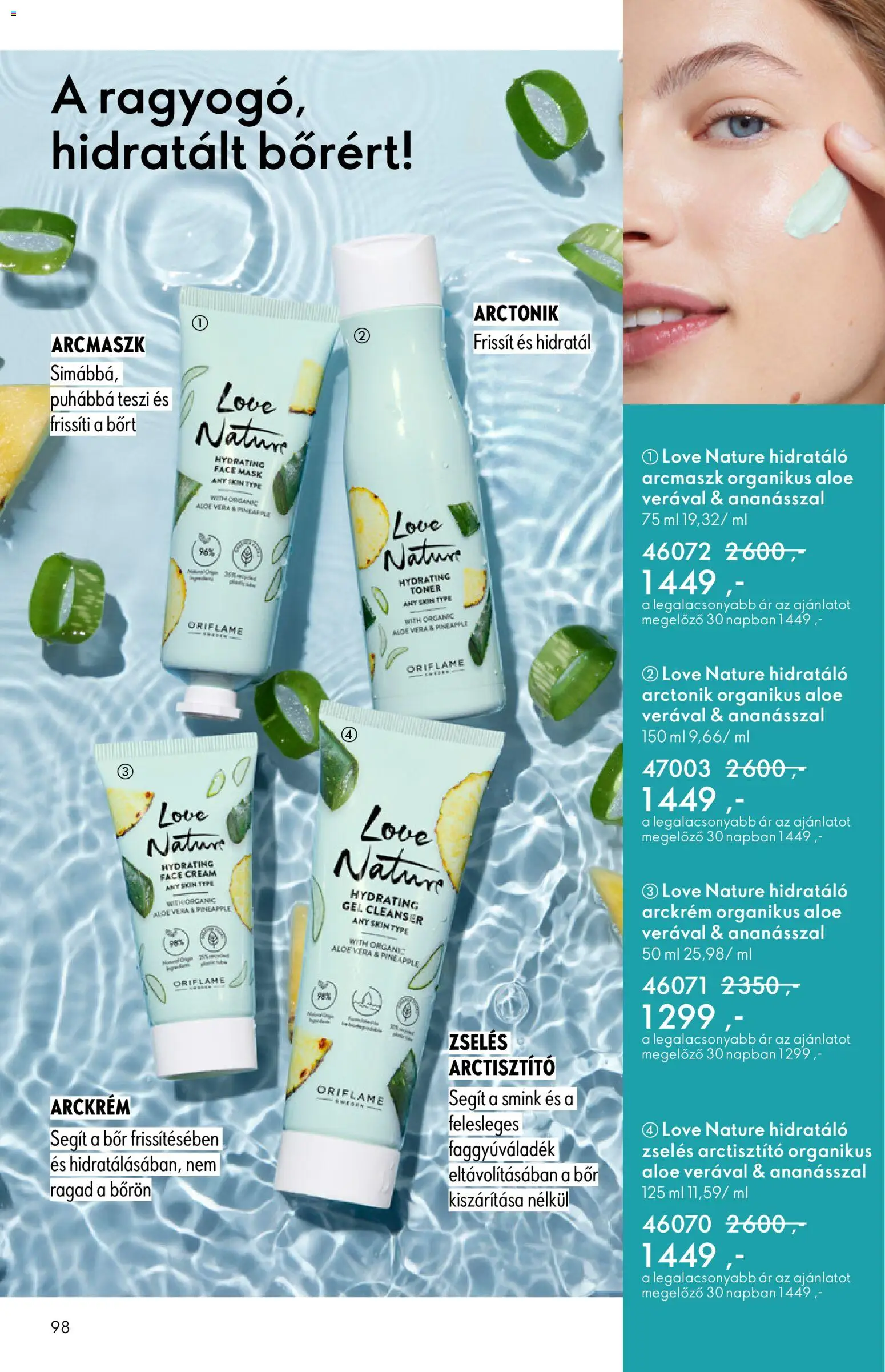 Oriflame akciós ujság - amely érvényes a következő dátumtól: 04.03.2026 | Oldal: 98 | Termékek: Arckrém, Smink, Aloe vera, Bor