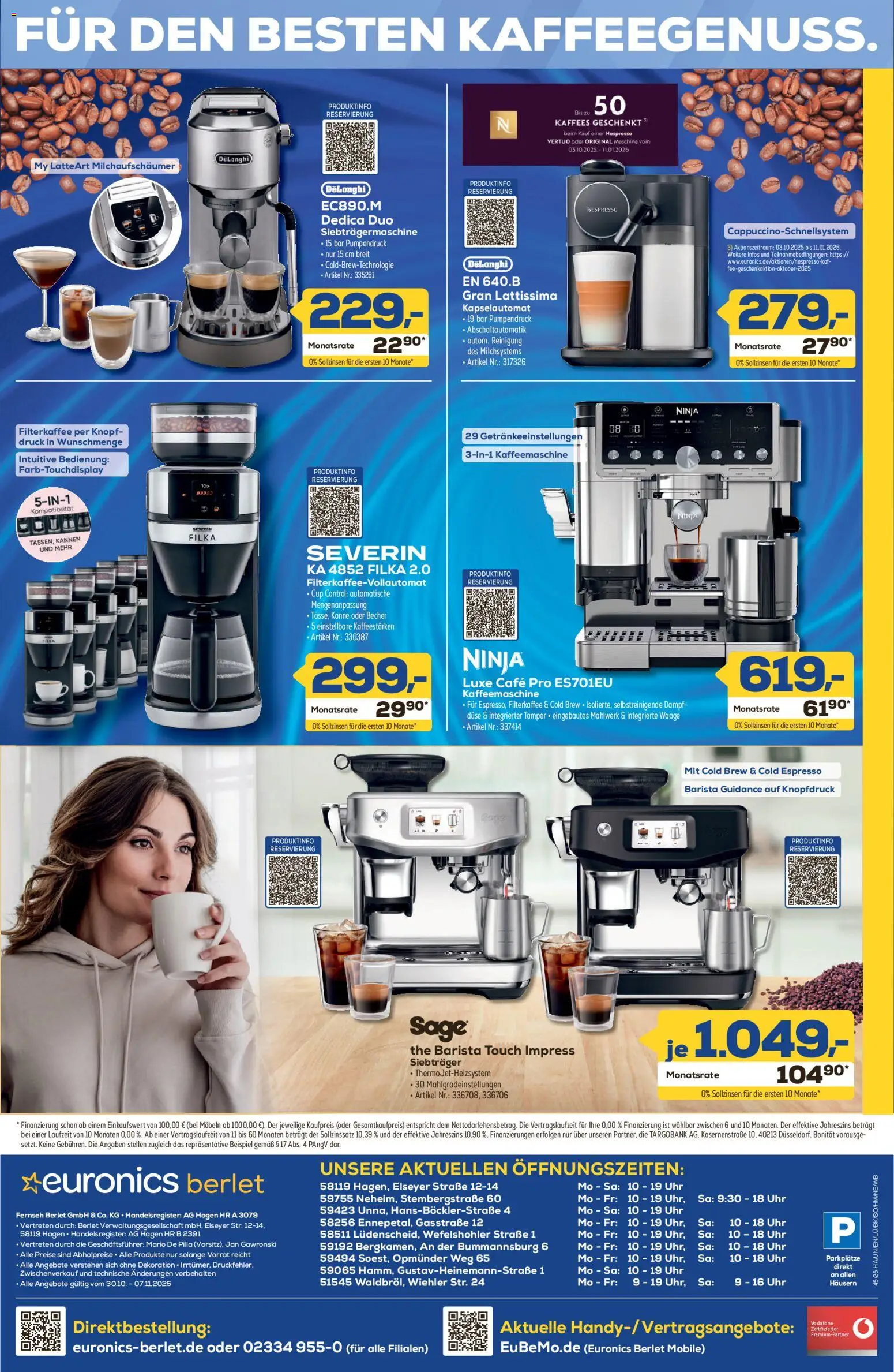 Euronics Schnäppchen für Zuhause! – gültig ab 30.10.2025 | Seite: 10 | Produkte: Kaffeemaschine, Uhr