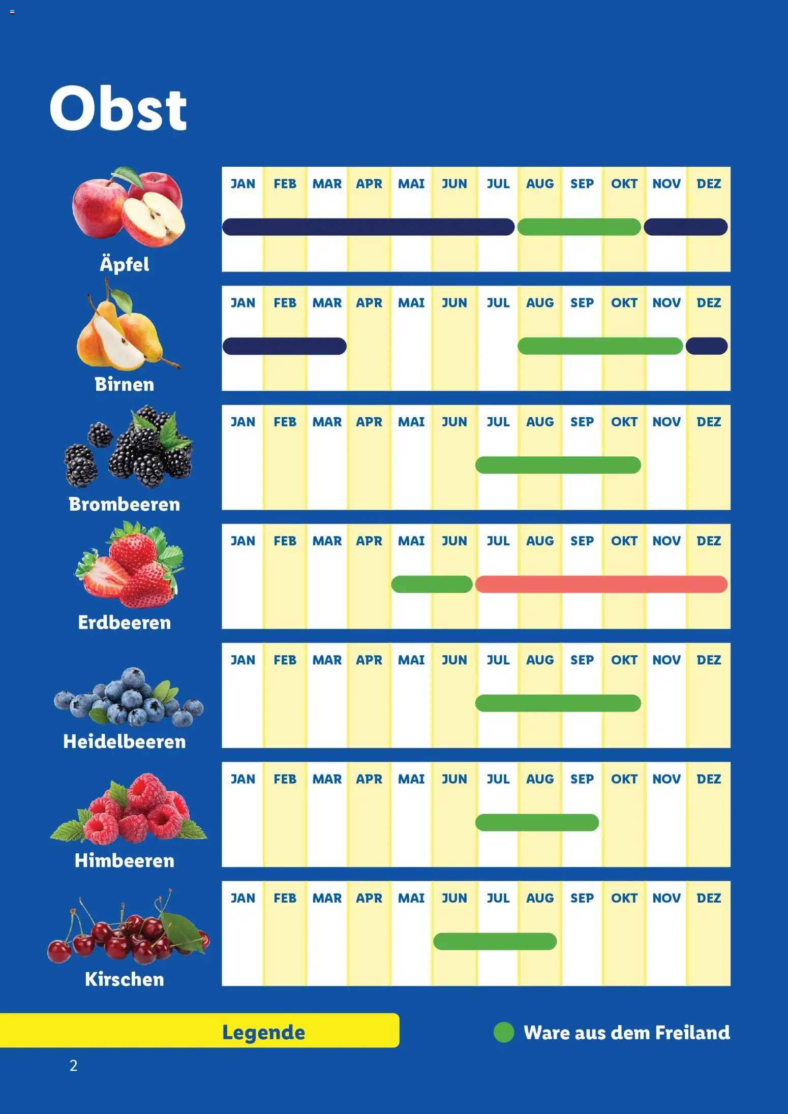 Lidl  Saisonkalender - Obst und Gemüse gültig ab 01.01.2026 | Seite: 2 | Produkte: Erdbeeren, Obst, Äpfel