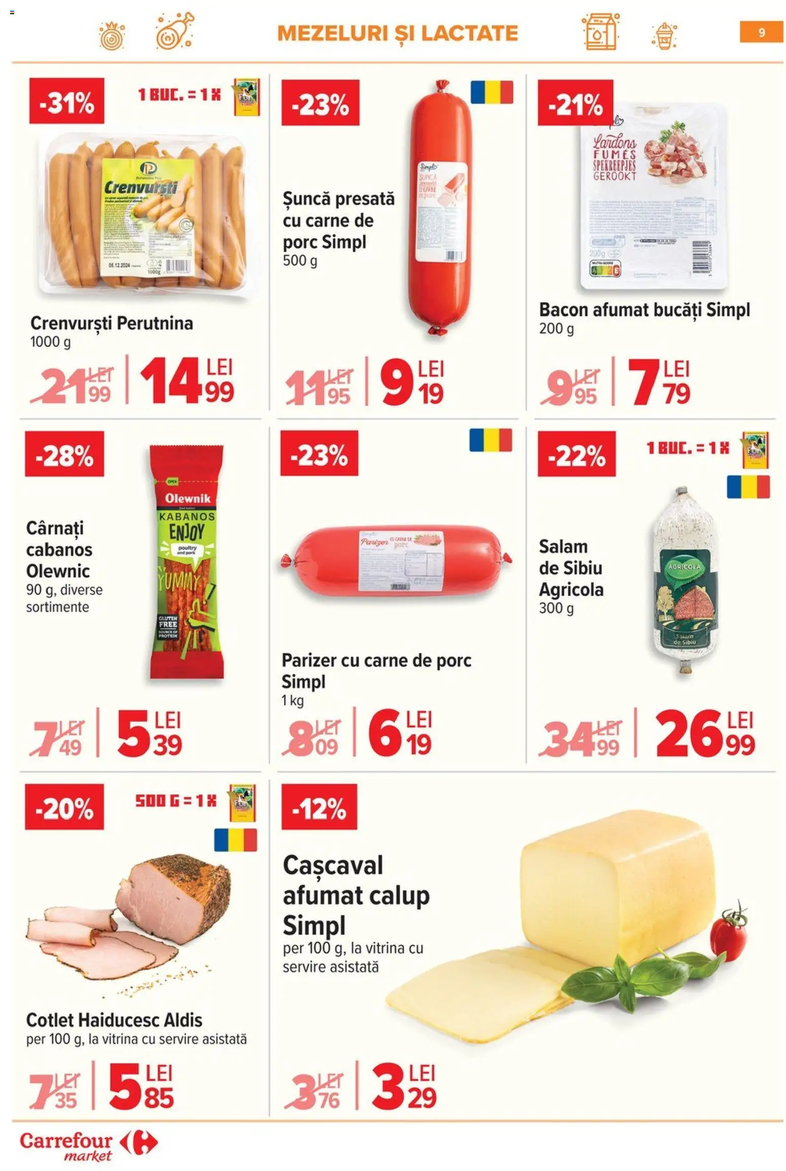 Noul catalog Carrefour – valabil de la 15.04.2026 | Pagină: 11 | Produse: Cașcaval, Bacon, Șuncă, Parizer