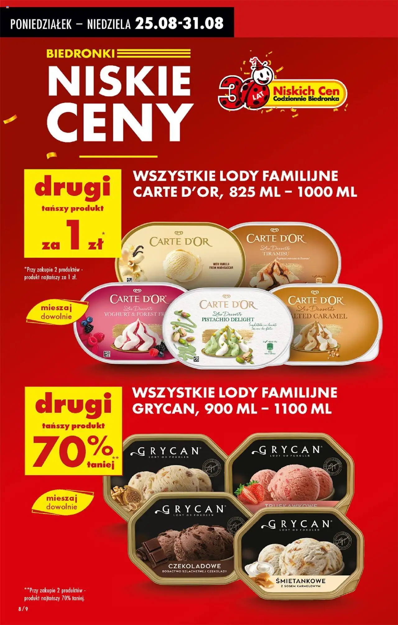 Biedronka gazetka od 25.08.2025 | Strona: 10 | Produkty: Czekolady, Tiramisu, Ser, Lody