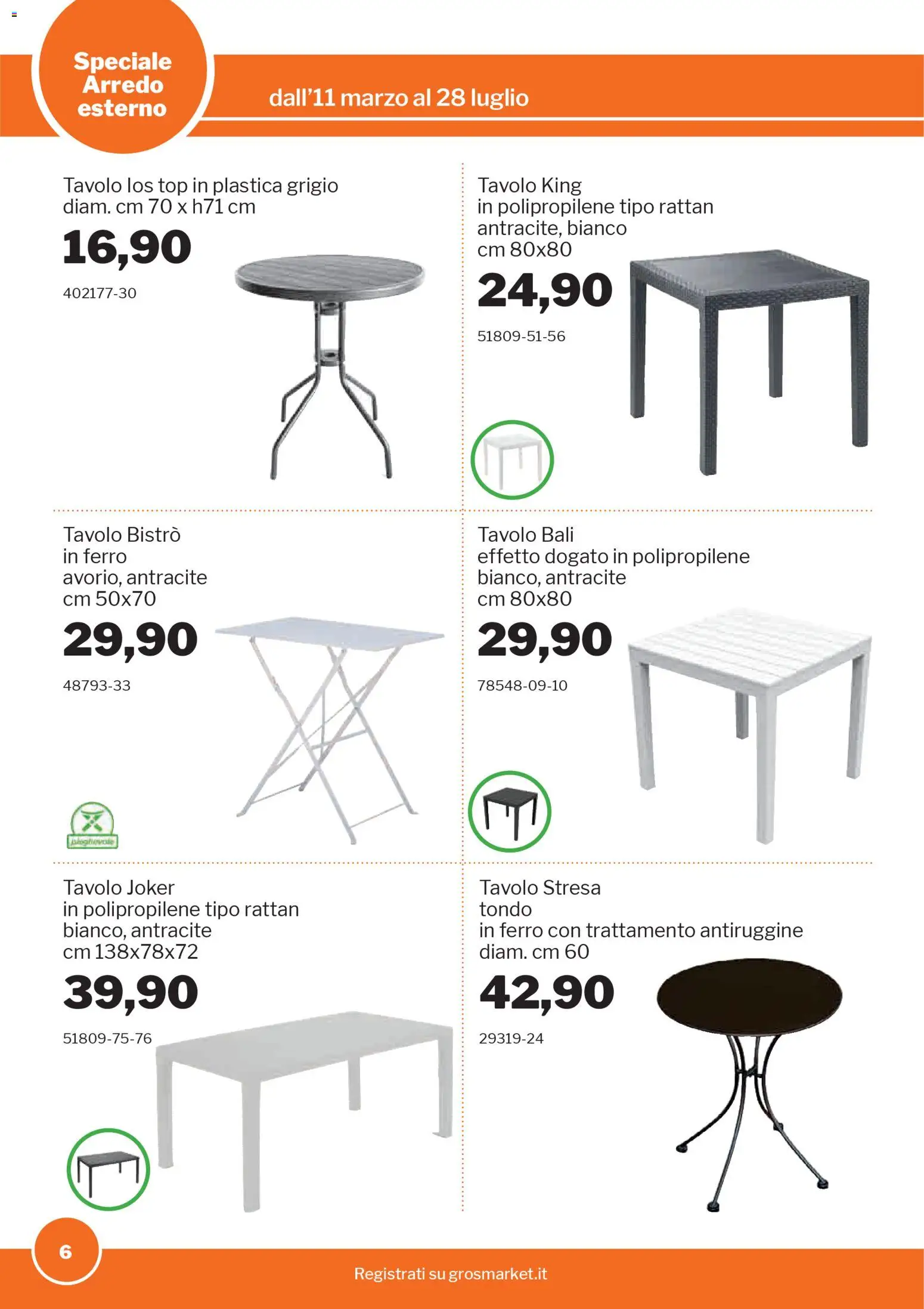 Volantino Sogegross del 11.03.2026 | Pagina: 6 | Prodotti: Top, Tavolo