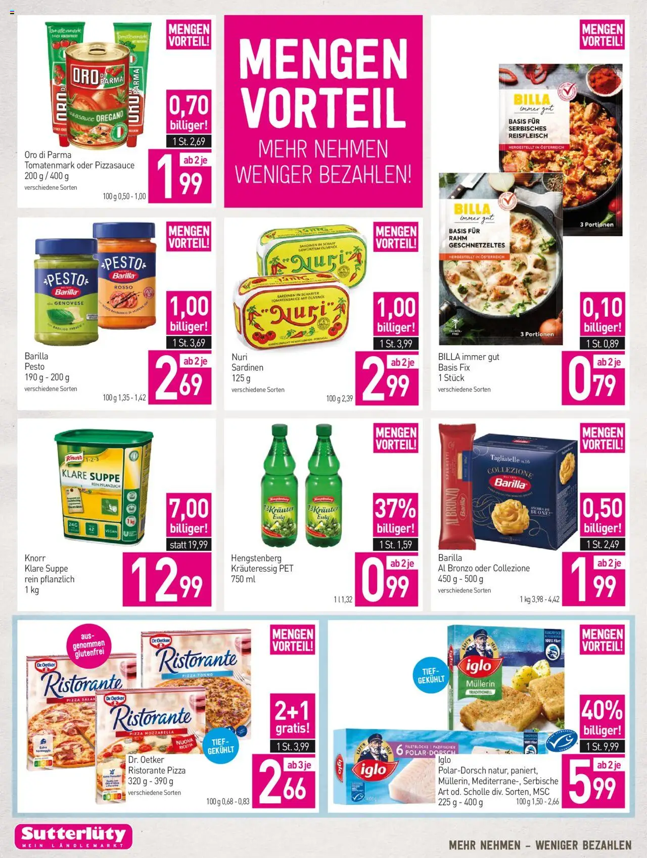 Sutterlüty Flugblatt gültig ab 21.08.2025 | Seite: 22 | Produkte: Salat, Hajdina liszt, Pizza