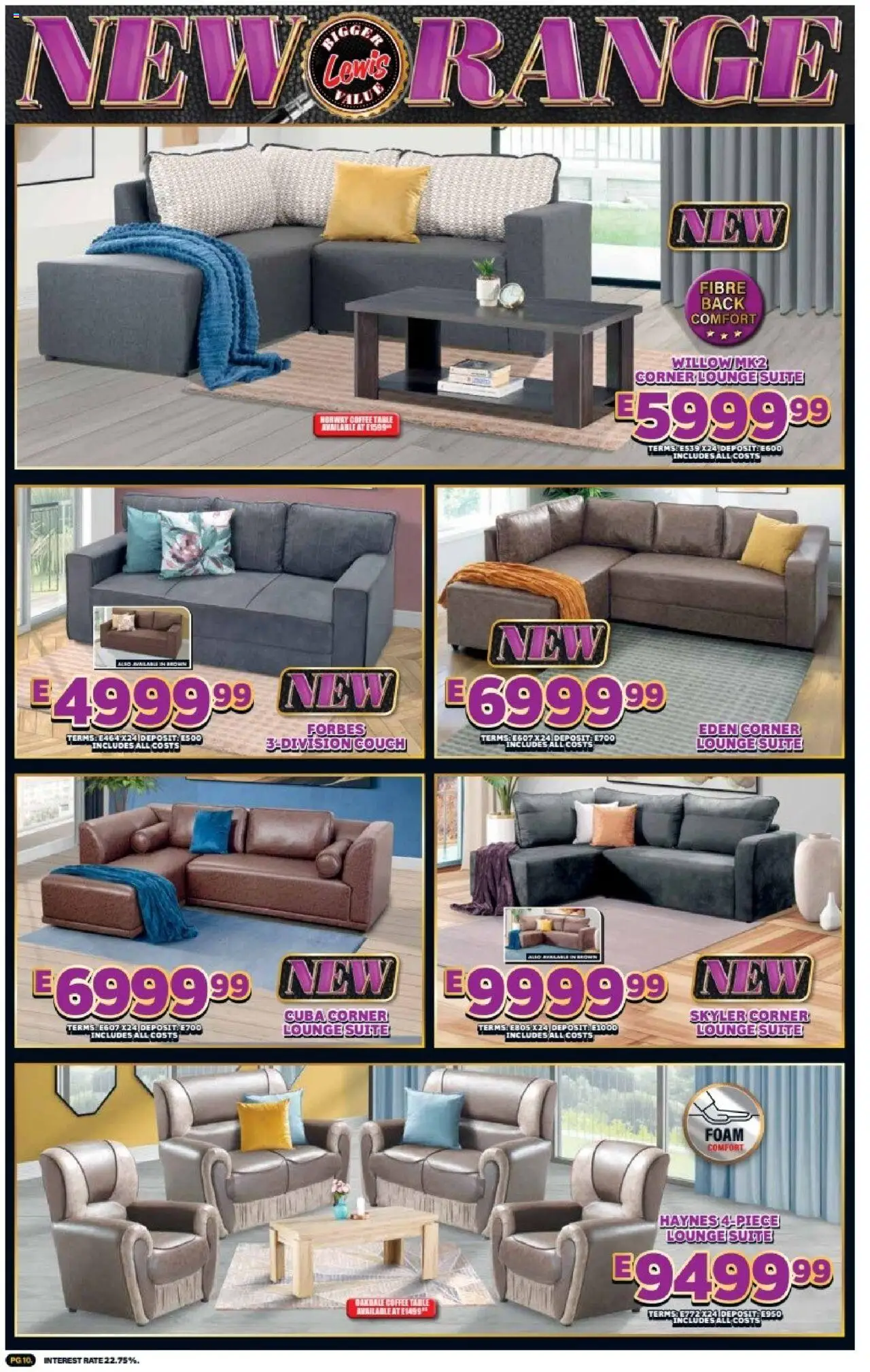 New Lewis Stores catalogue – valid from 01.10.2025 | Page: 10 | Products: Couch, Coffee table, Table, Coffee