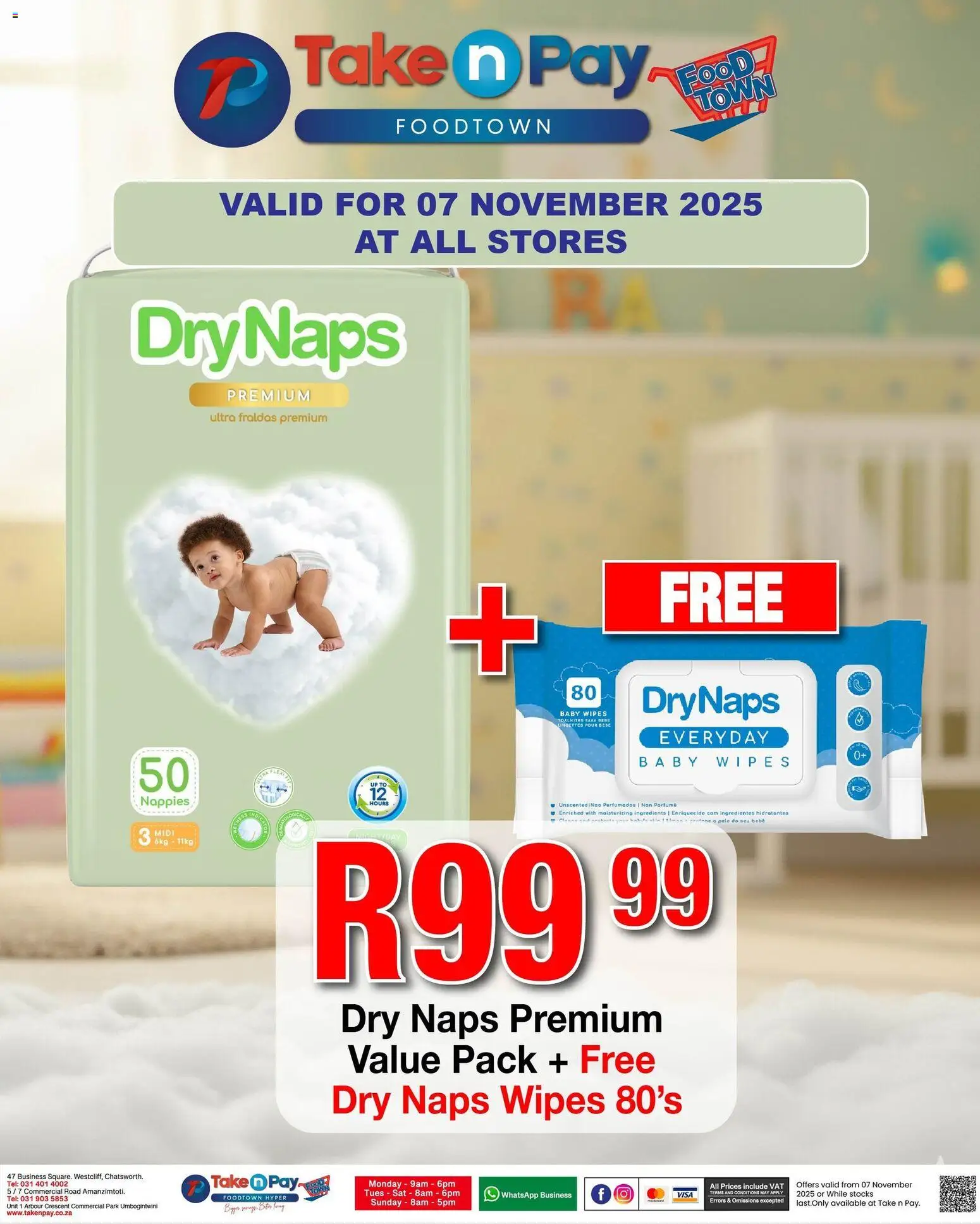 New Take n Pay catalogue – valid from 07.11.2025 | Page: 1 | Products: Nappies