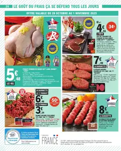 E.Leclerc - Prévisualisation de LOT DE 2 MAGRET DE CANARD DU SUD-OUEST FUMÉ IGP(2)(1) "LABEYRIE", 14 tranches minimum. 160 g. Le kg: 28,81 €. Egalement disponible au même prix: Magret de canard séché au poivre en émincés Ou fumé au bois de Hêtre et piment d'Espelette en émincés. valide à partir de 28.10.2025 | Page: 28