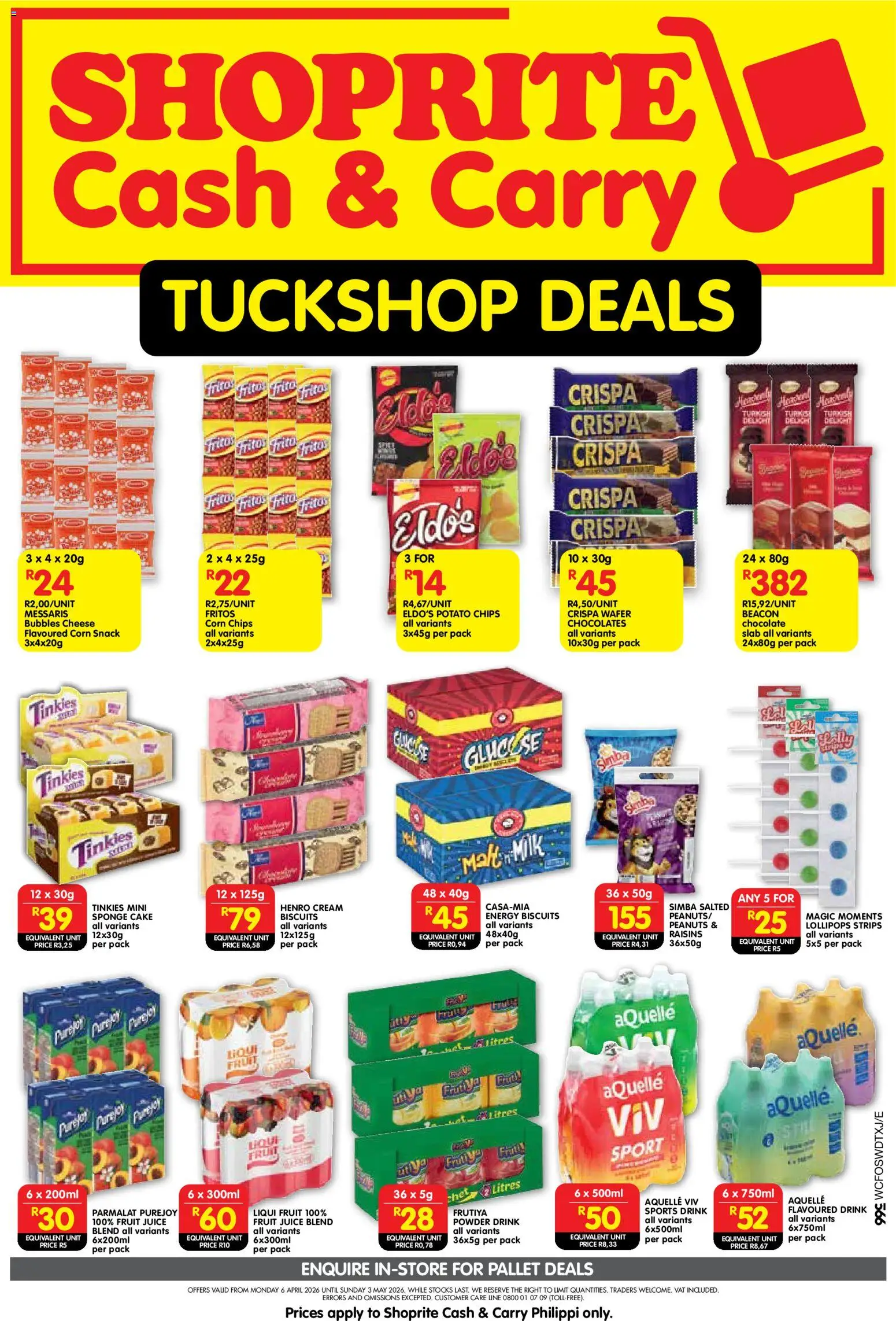 New Shoprite catalogue – valid from 06.04.2026 | Page: 1 | Products: Corn, Juice, Peanuts, Raisins