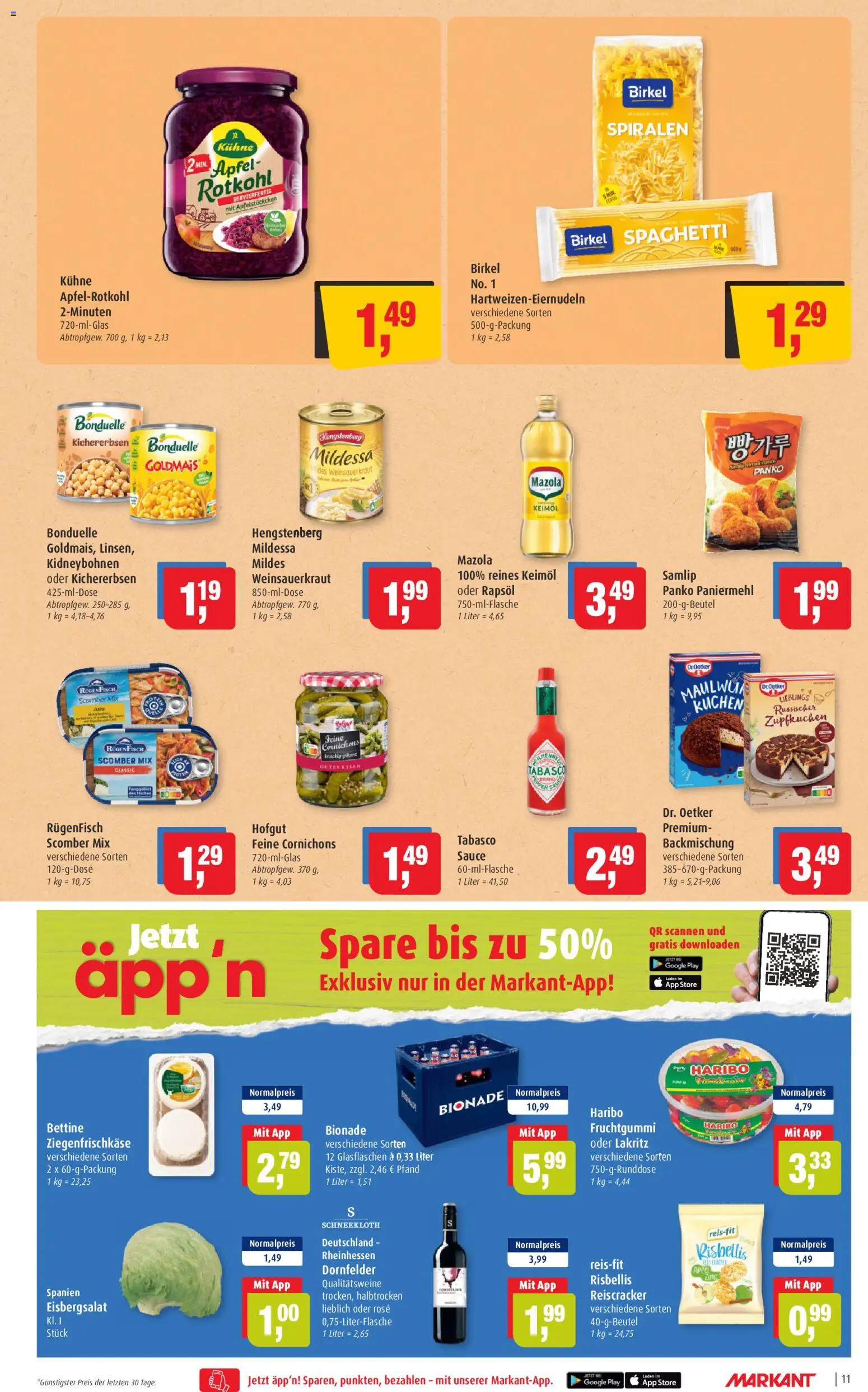 Markant Prospekt 	 – gültig ab 17.11.2025 | Seite: 11 | Produkte: Rotkohl, Bionade, Fisch, Kuchen