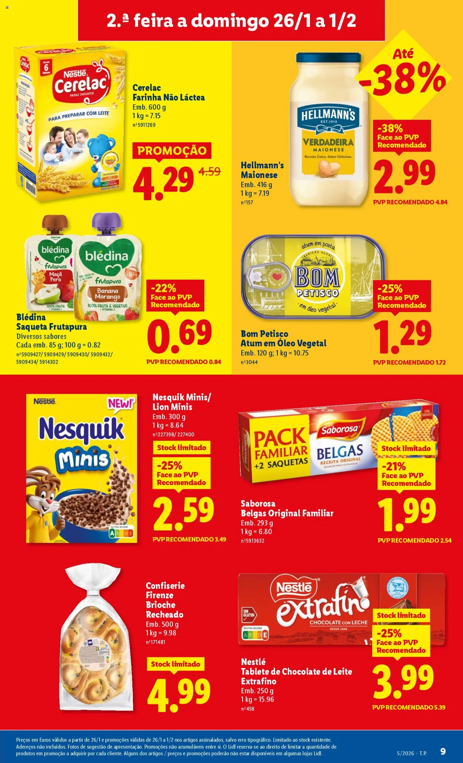 Lidl folheto │ válido de 26.01.2026 | Página: 9 | Produtos: Banana, Óleo, Maionese, Vitamina c